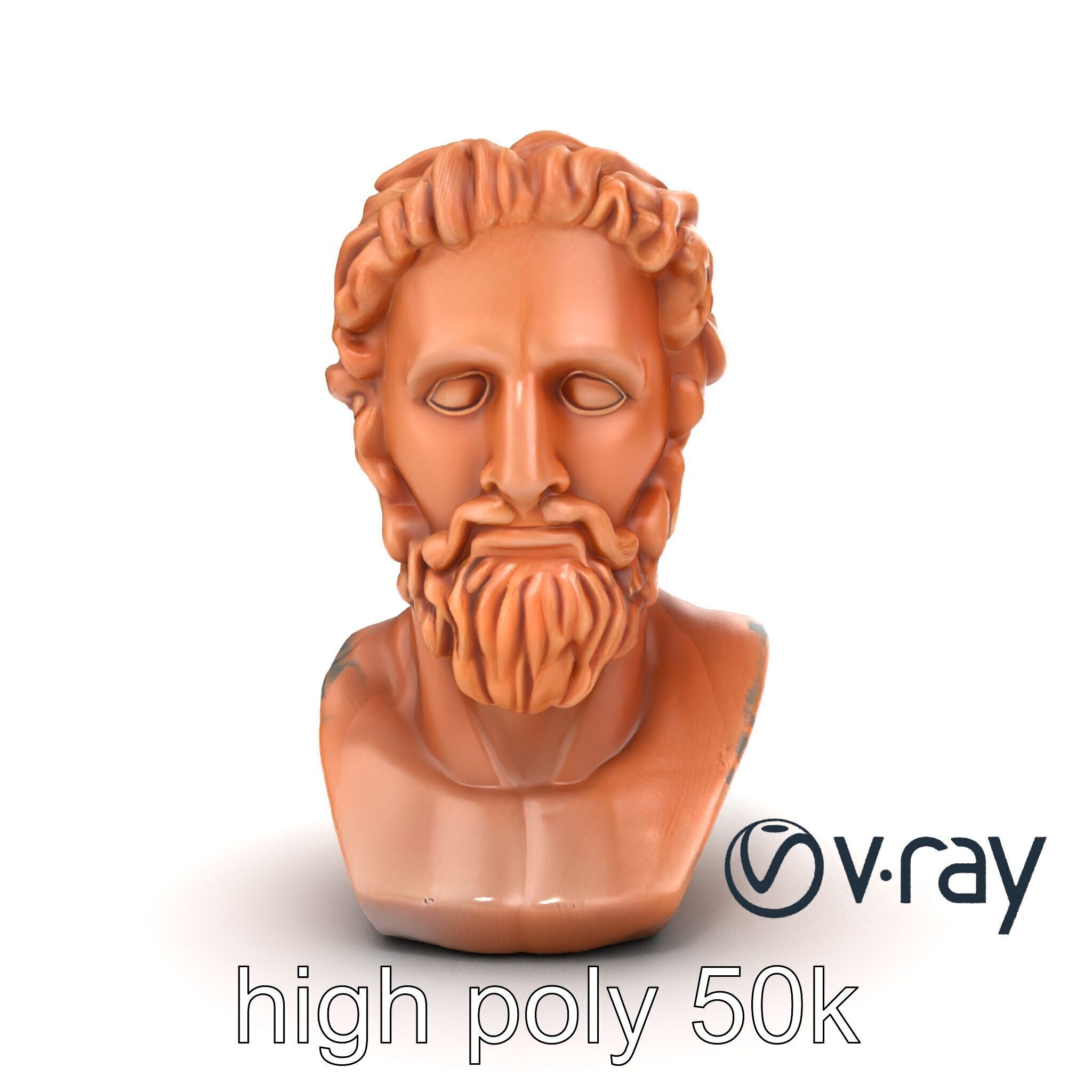Ancient Greek Terracotta Statue model pack Low-poly 3D model_19