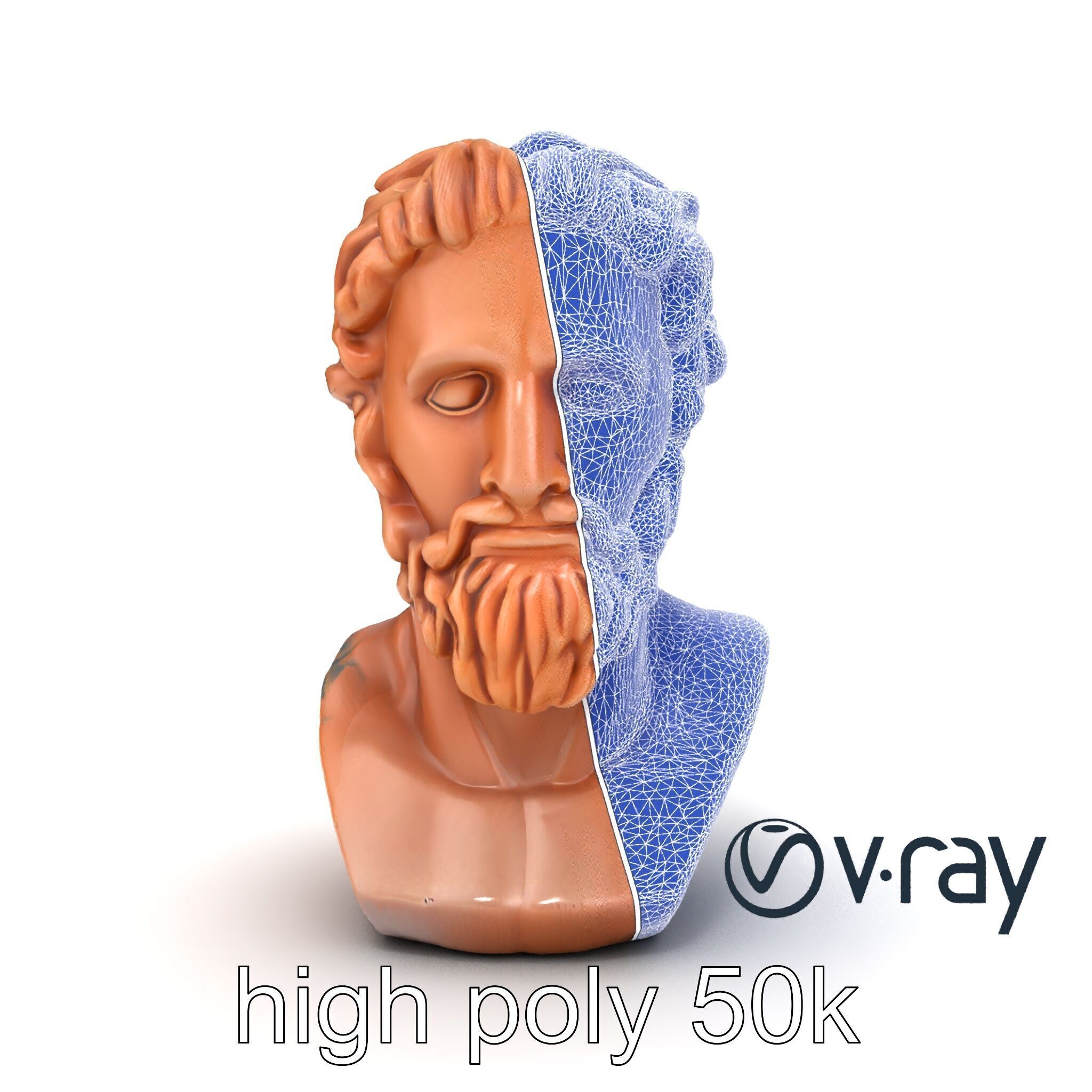Ancient Greek Terracotta Statue model pack Low-poly 3D model_16
