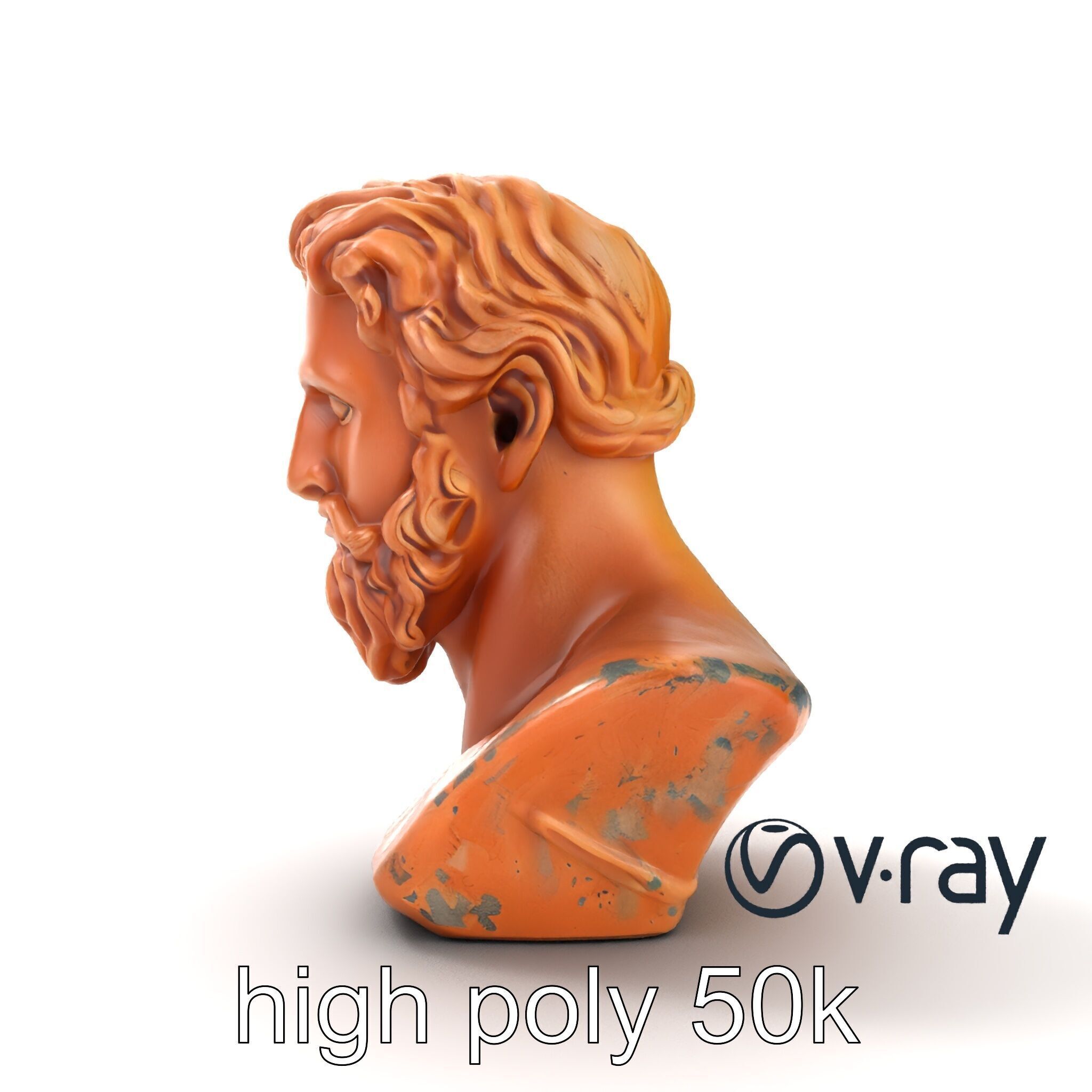 Ancient Greek Terracotta Statue model pack Low-poly 3D model_28
