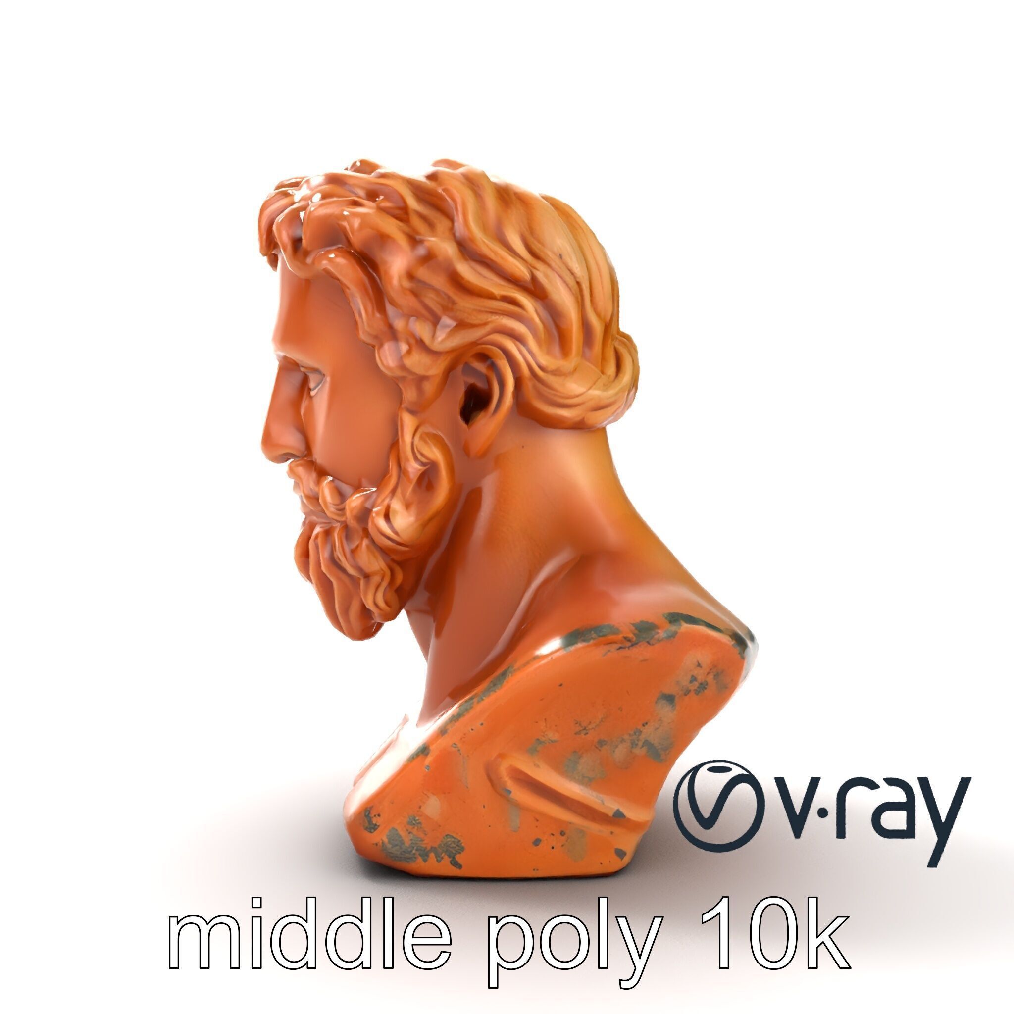 Ancient Greek Terracotta Statue model pack Low-poly 3D model_17