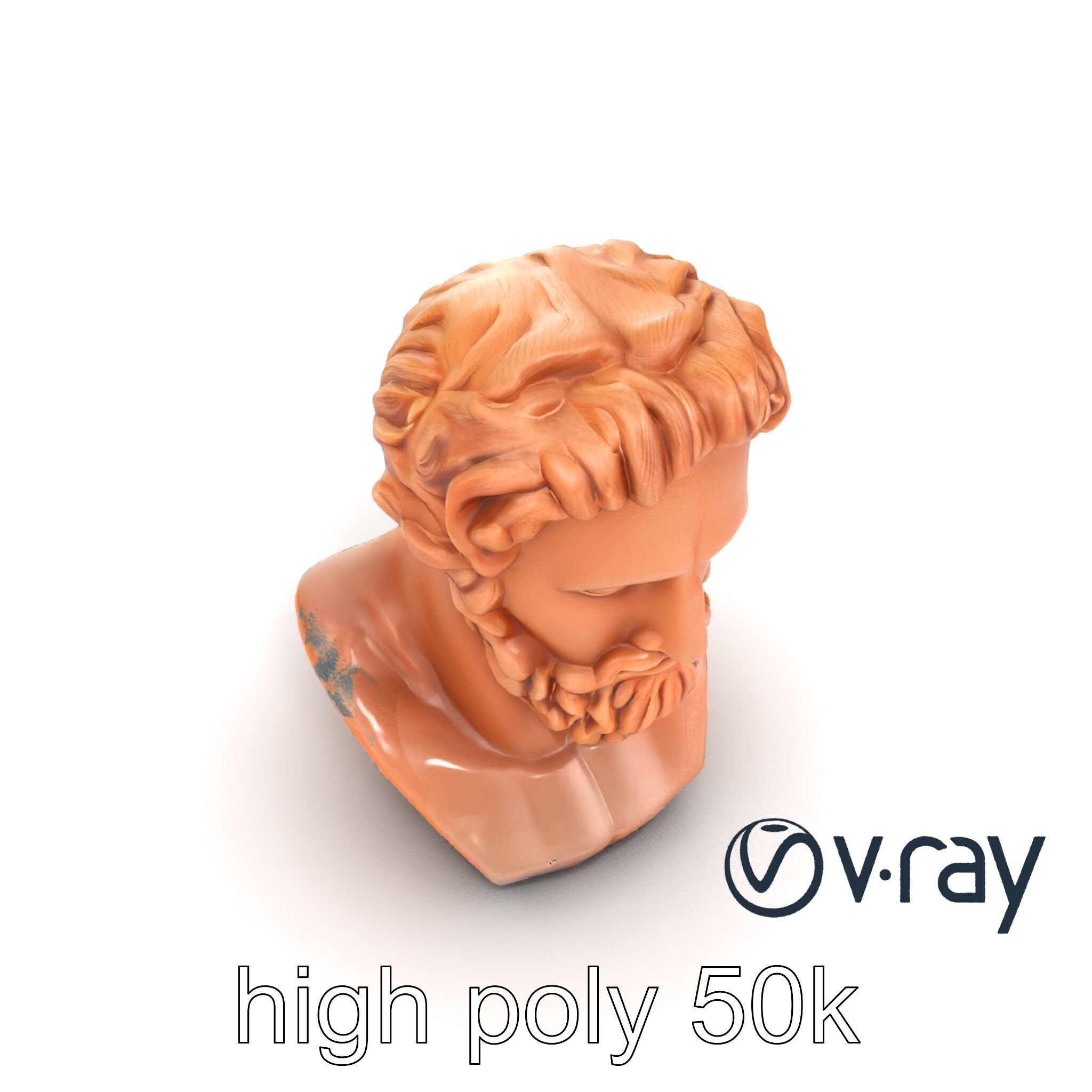 Ancient Greek Terracotta Statue model pack Low-poly 3D model_13
