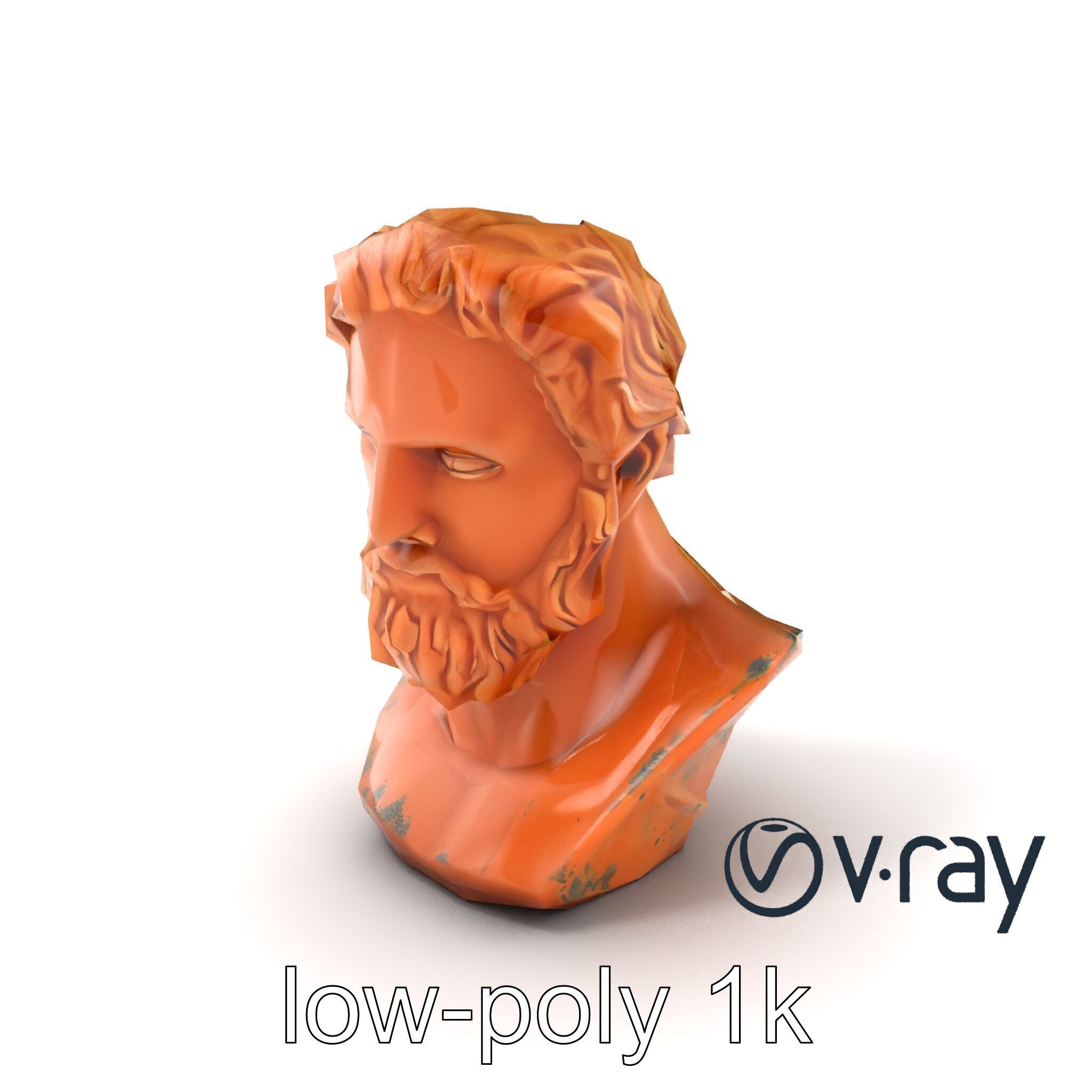 Ancient Greek Terracotta Statue model pack Low-poly 3D model_8