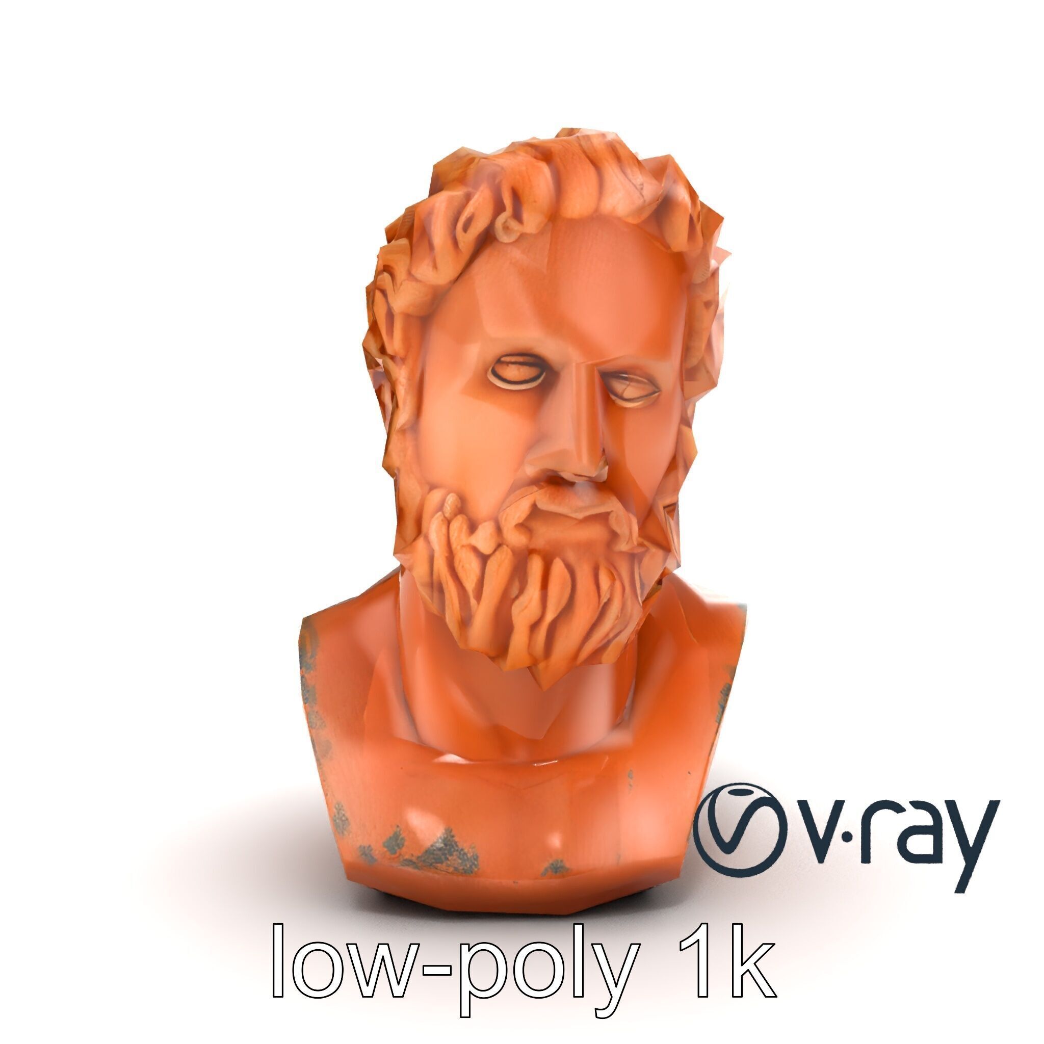 Ancient Greek Terracotta Statue model pack Low-poly 3D model_15