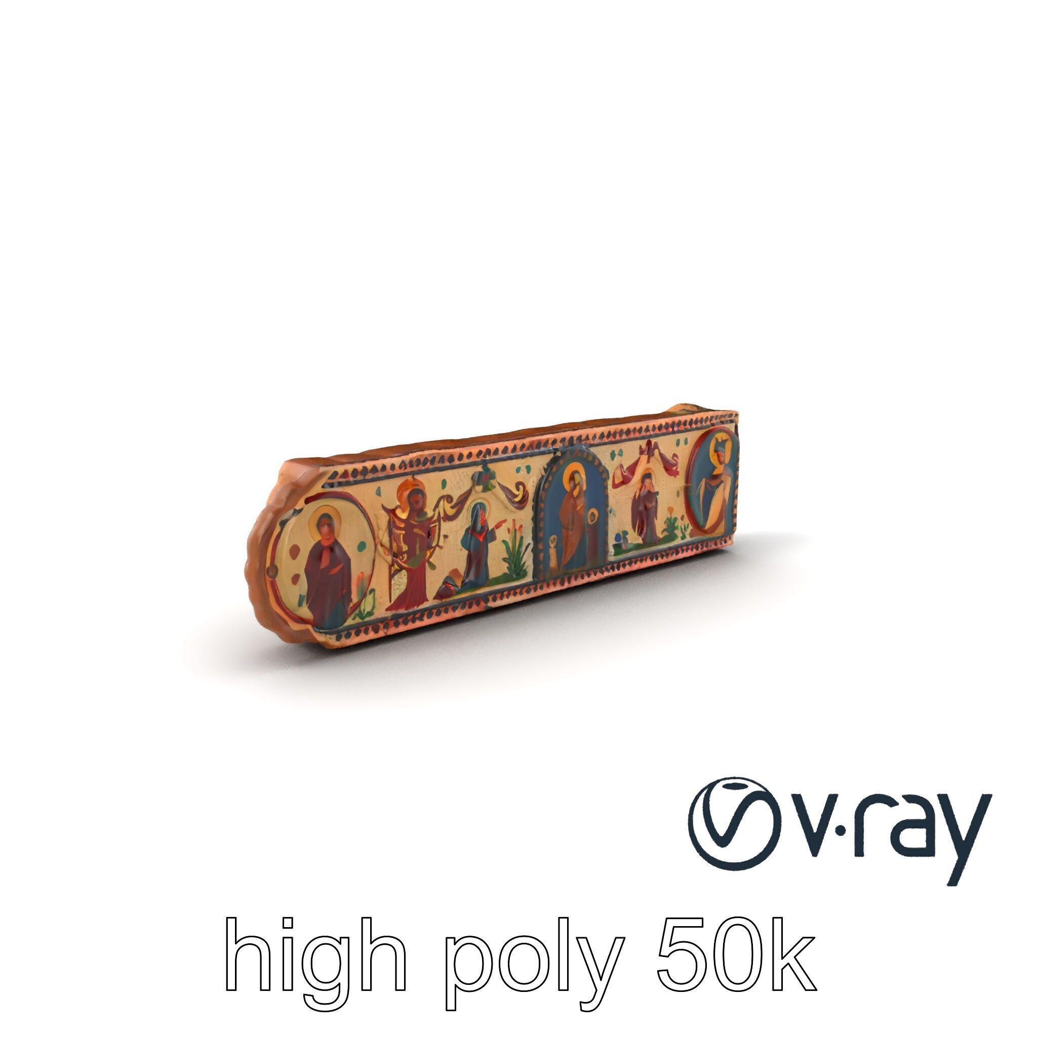 Byzantine Mosaic Panel Religious Iconography model pack Low-poly 3D model_6