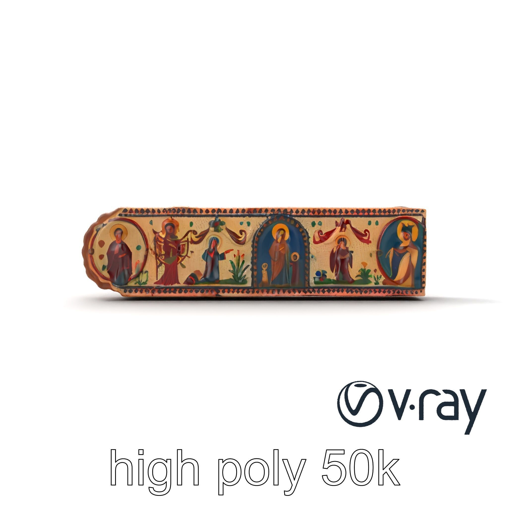 Byzantine Mosaic Panel Religious Iconography model pack Low-poly 3D model_24