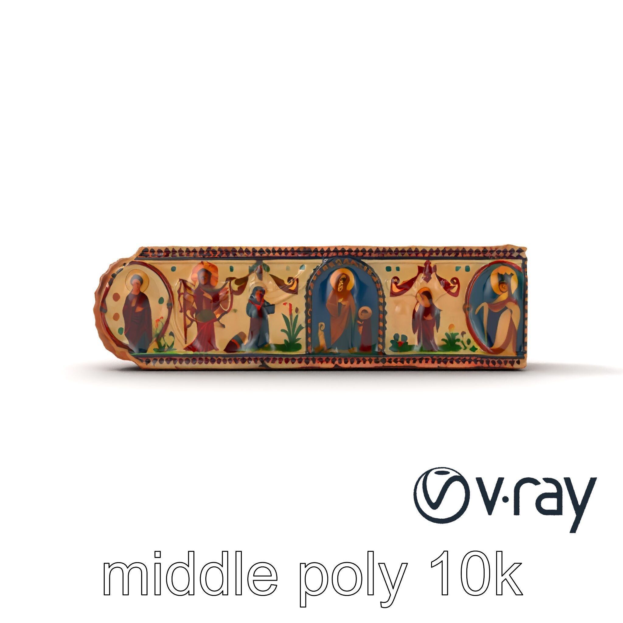 Byzantine Mosaic Panel Religious Iconography model pack Low-poly 3D model_17