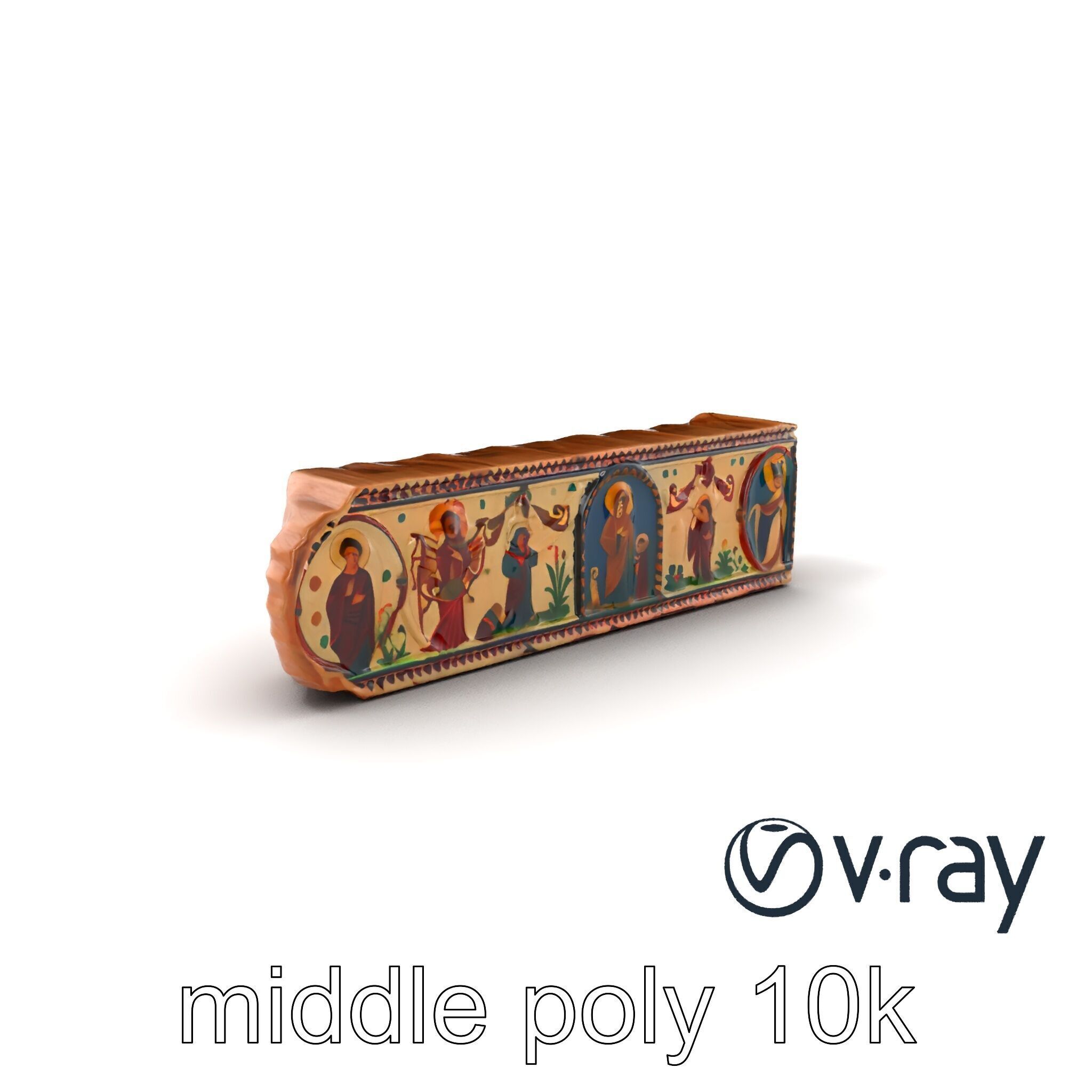 Byzantine Mosaic Panel Religious Iconography model pack Low-poly 3D model_7