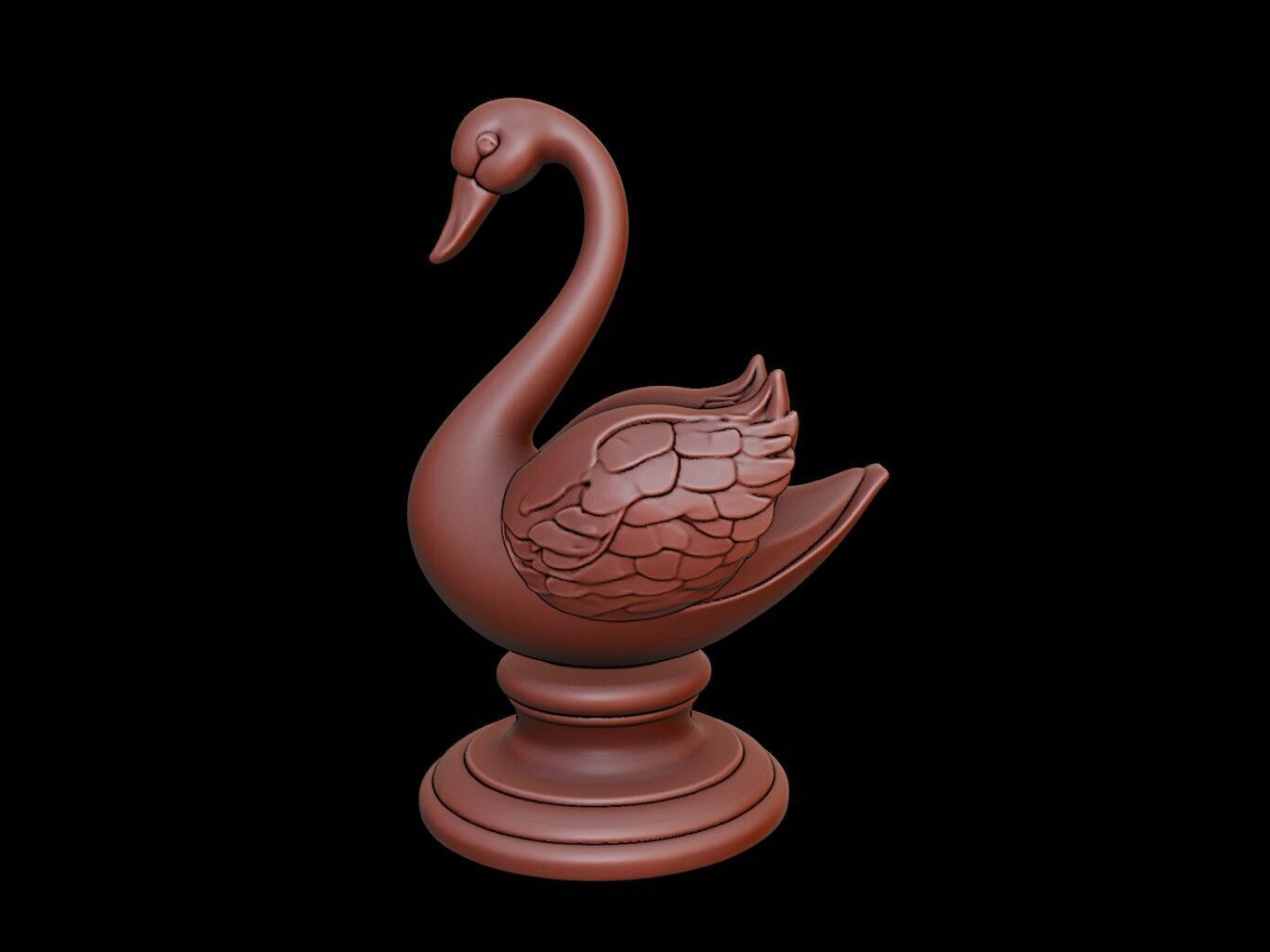 Swan Figure Printable 3D print model_2