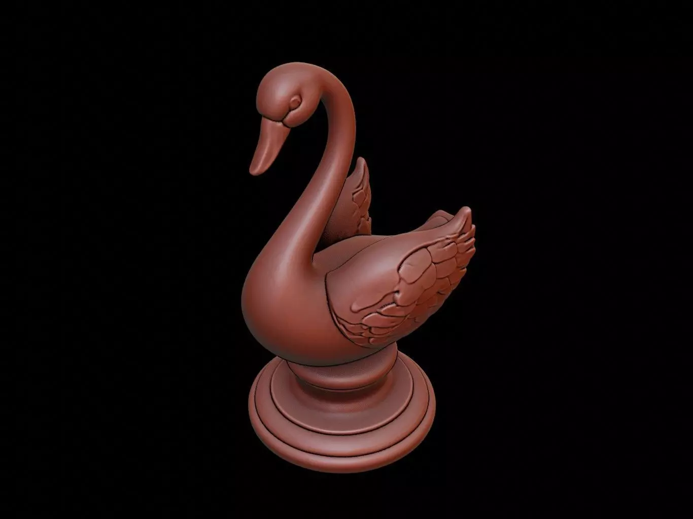 Swan Figure Printable 3D print model_0