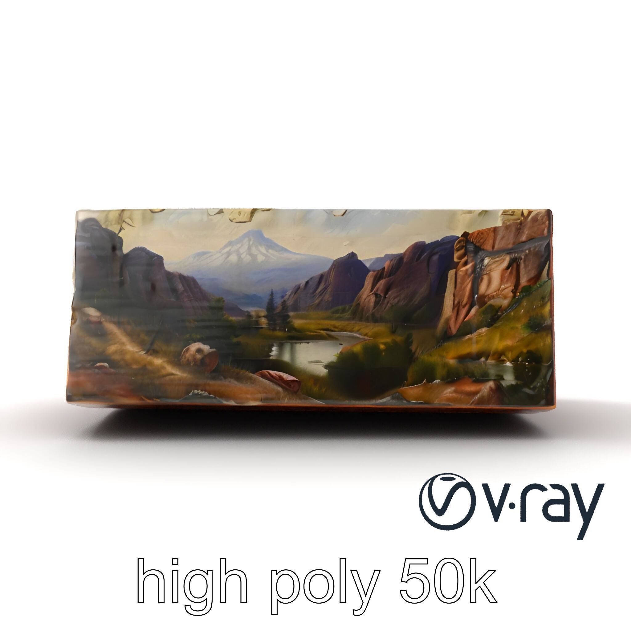Pre-Raphaelite Oil Painting Natural Scenery model pack Low-poly 3D model_22