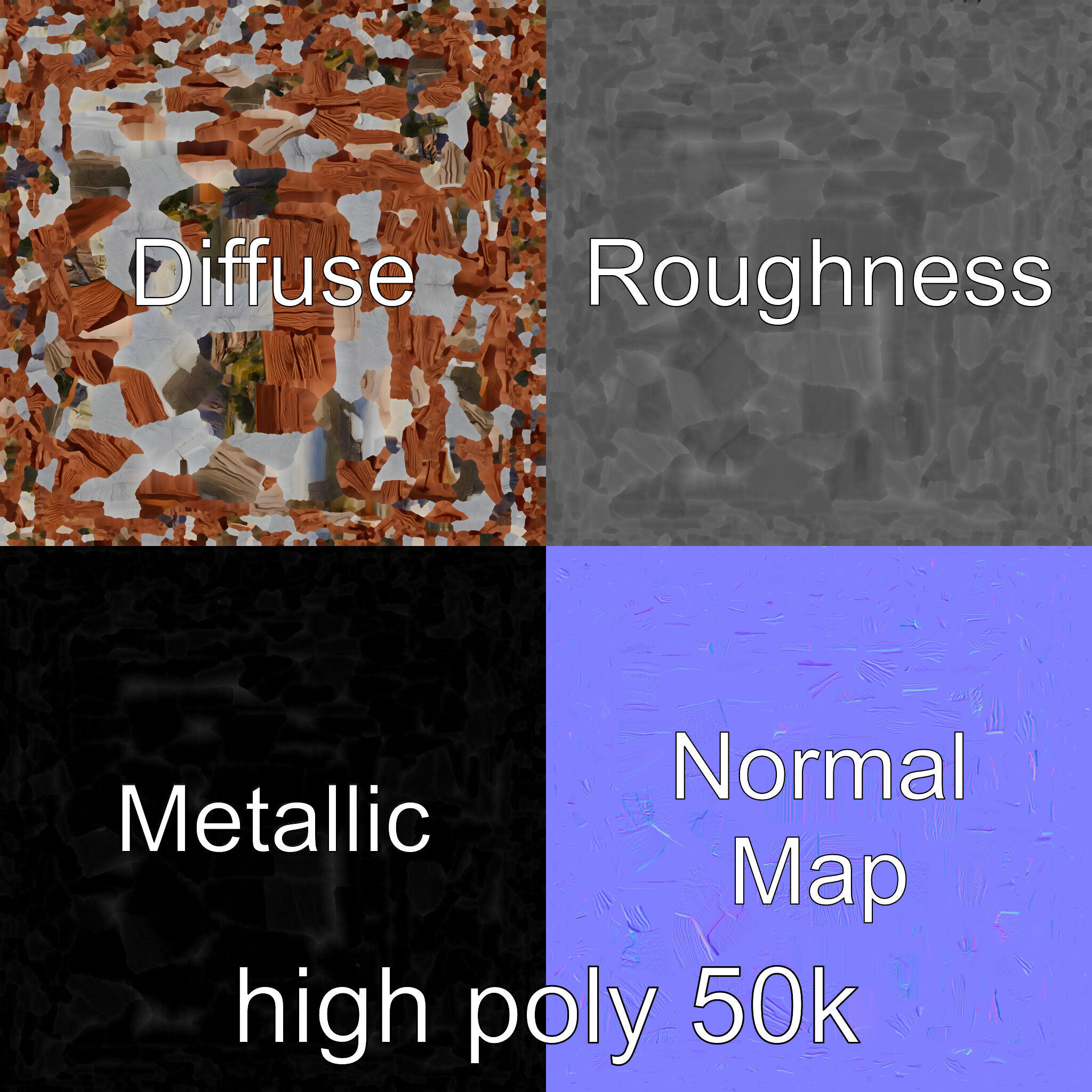 Pre-Raphaelite Oil Painting Natural Scenery model pack Low-poly 3D model_3