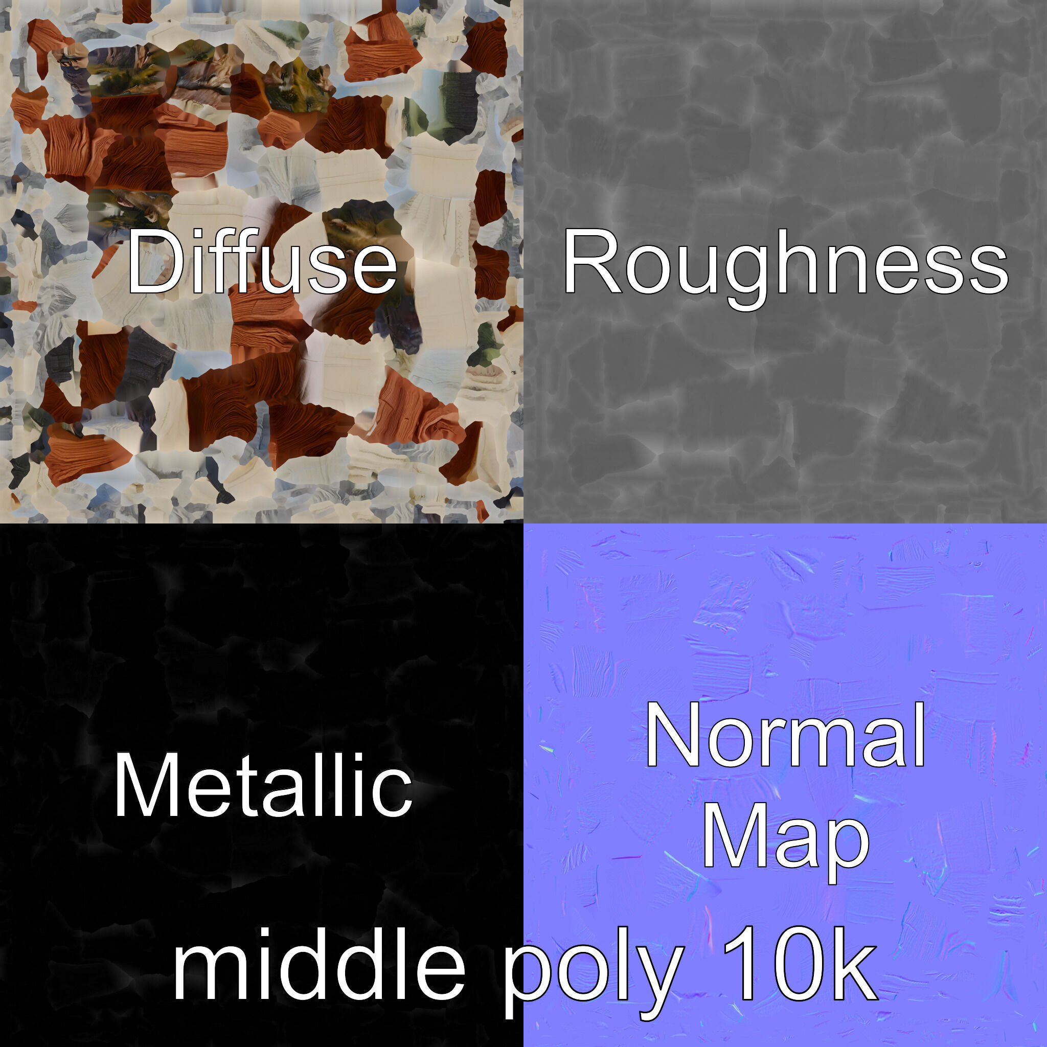 Pre-Raphaelite Oil Painting Natural Scenery model pack Low-poly 3D model_2