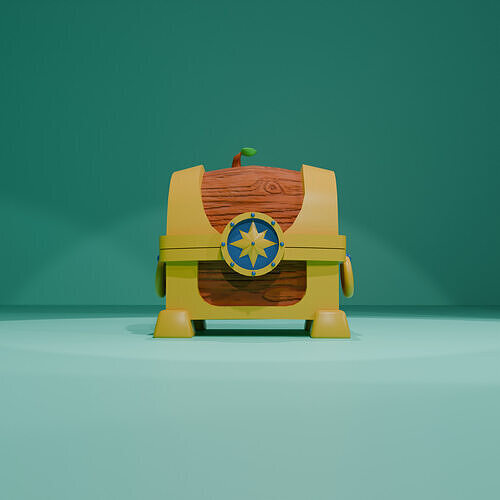 Treasure Chest Low-poly 3D model