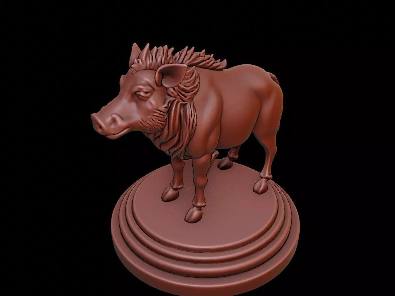 Wild Boar Figure Printable 3D print model_0