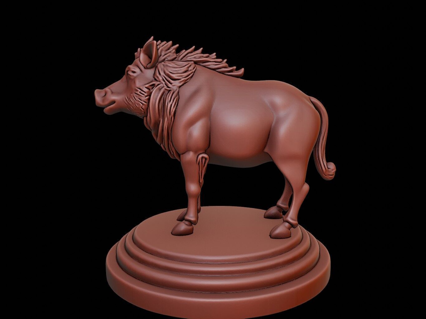 Wild Boar Figure Printable 3D print model_2