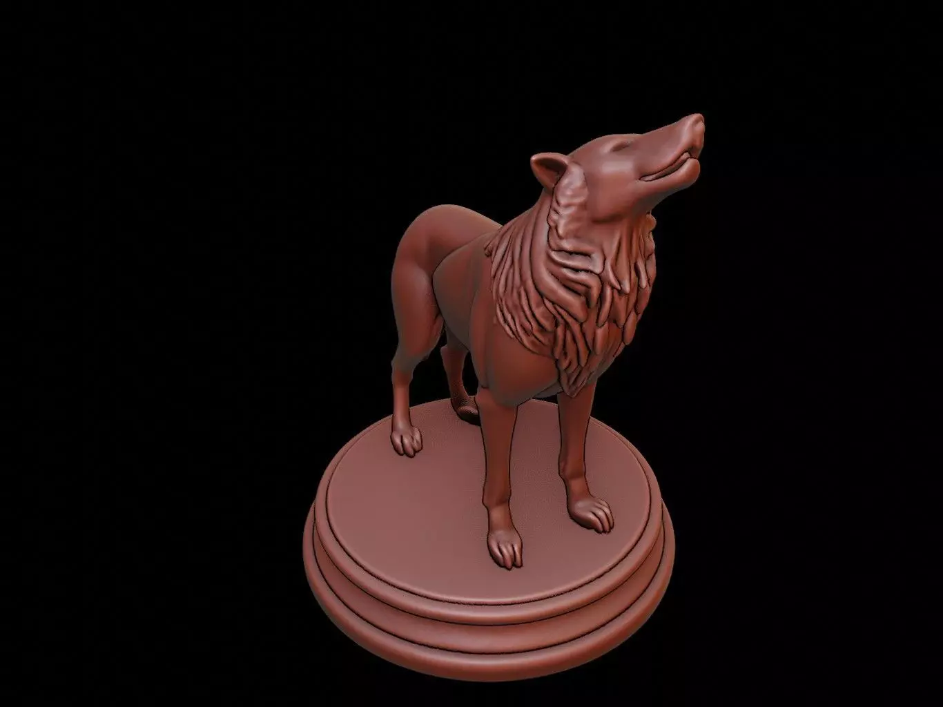 Wolf Figure Printable 3D print model_0