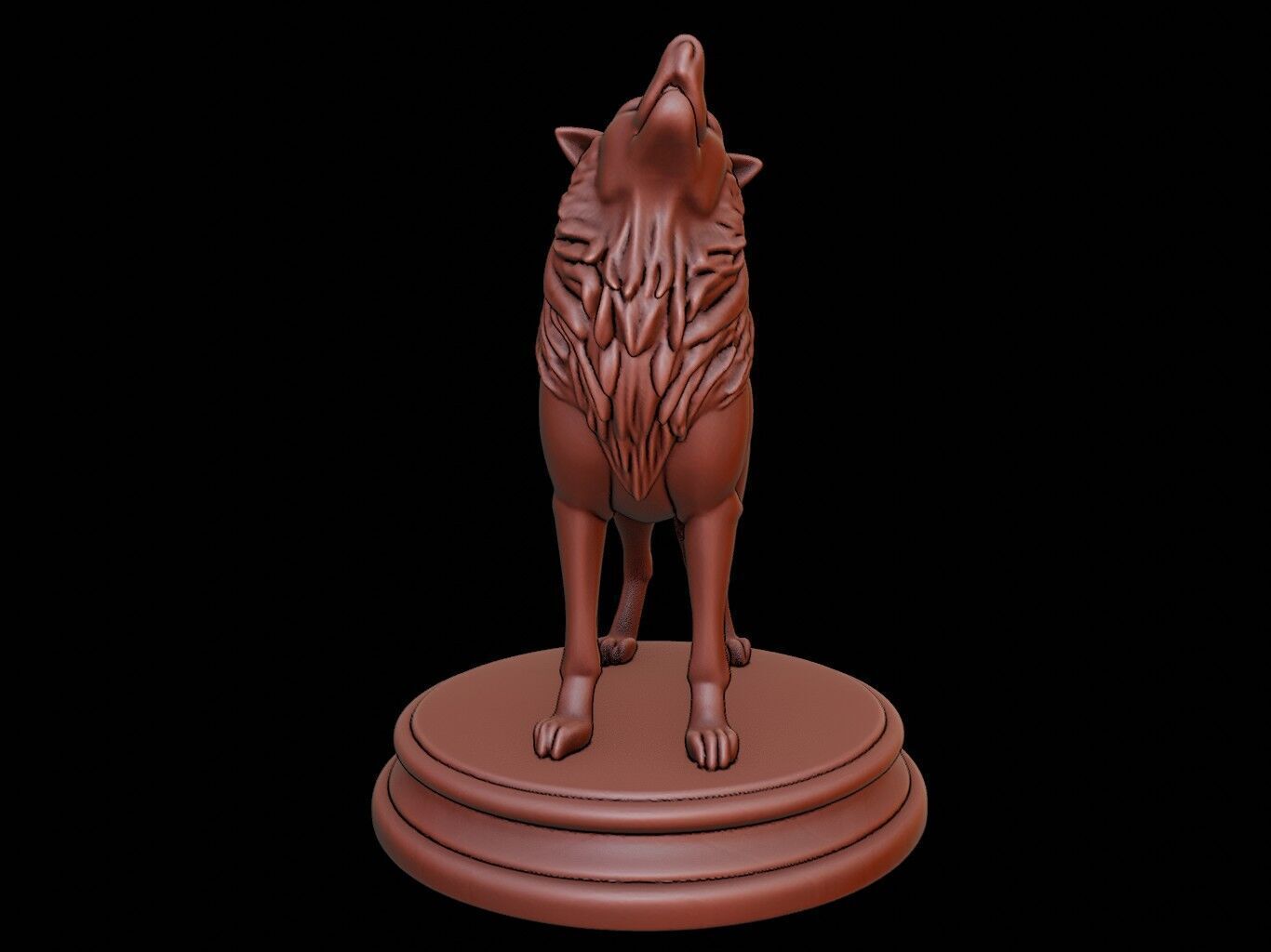 Wolf Figure Printable 3D print model_2