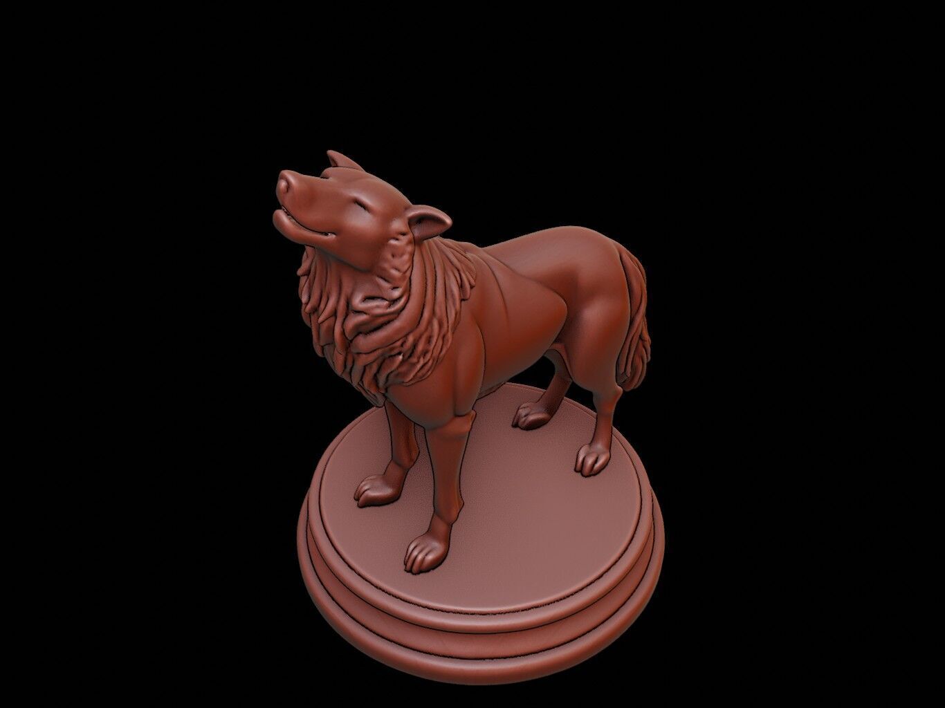 Wolf Figure Printable 3D print model_1