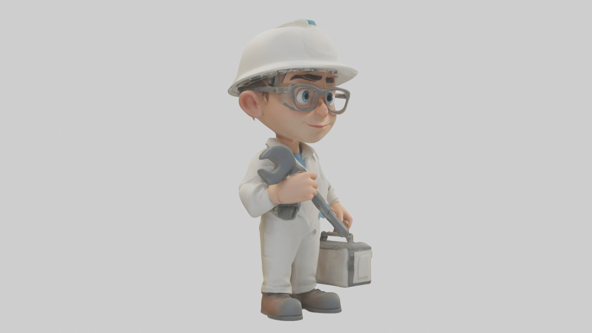 Cartoon Technician model 3D model_8