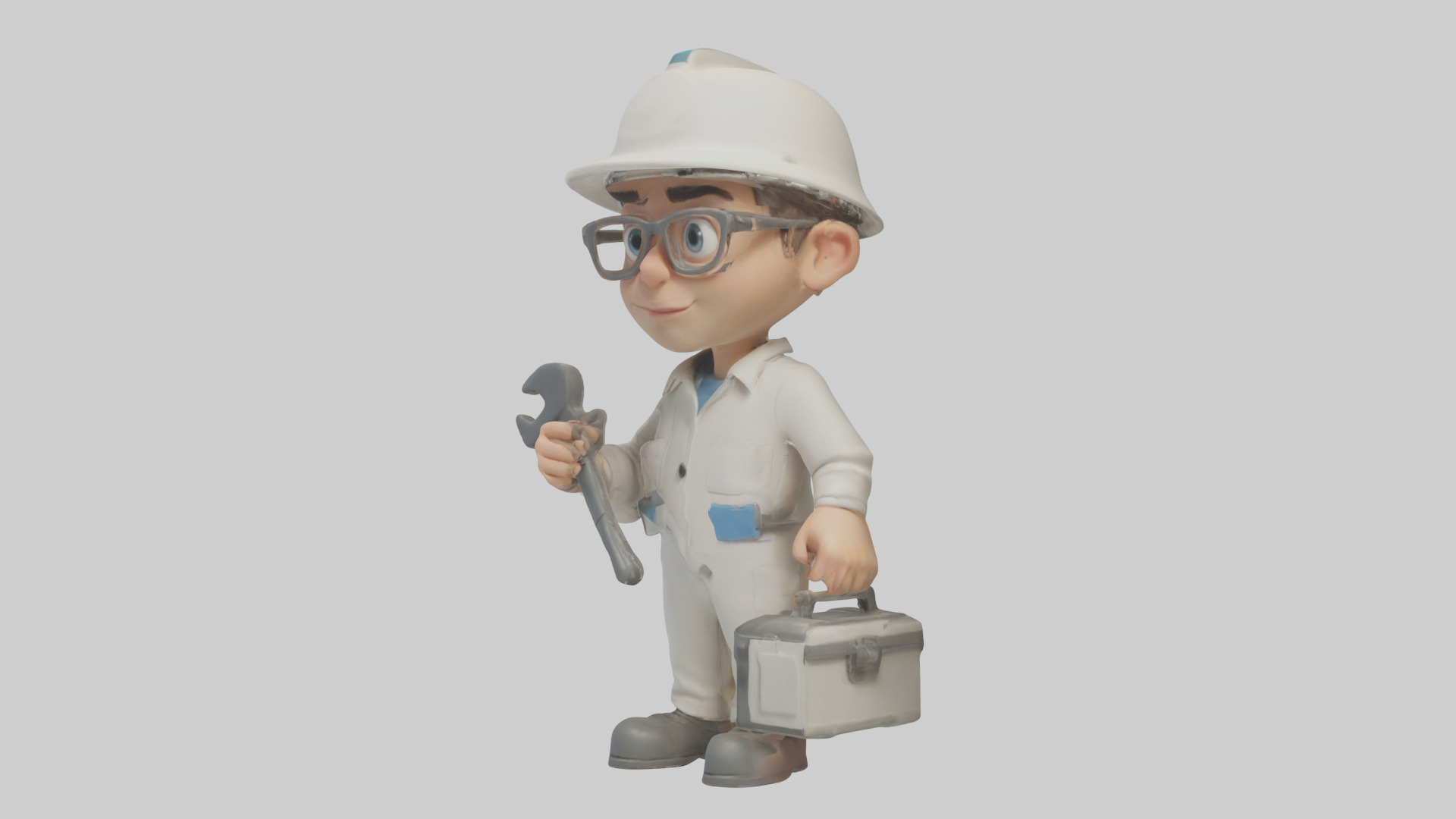 Cartoon Technician model 3D model_10