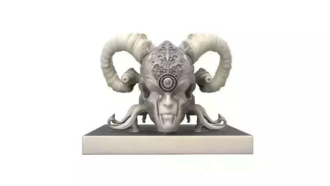 alien head statue 05