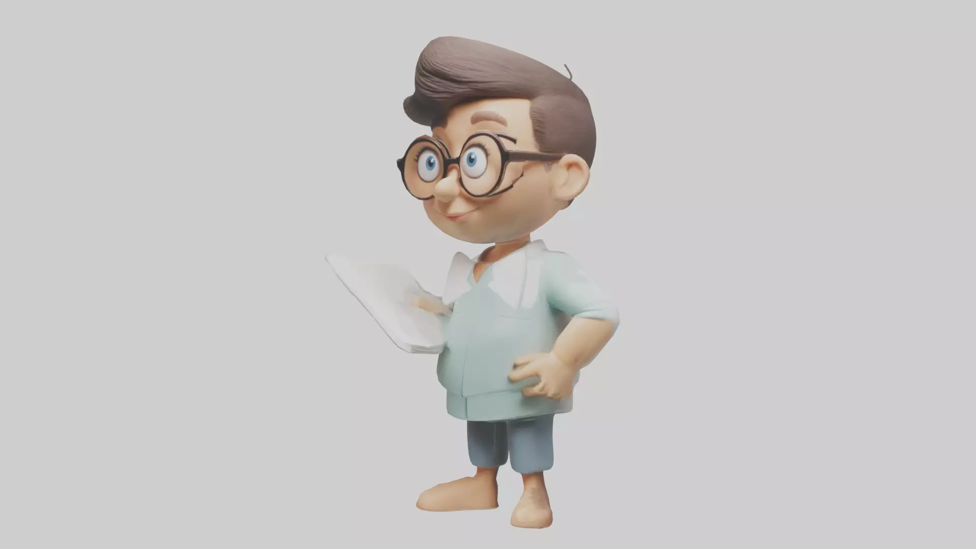 Cartoon Therapist model 3D model_0