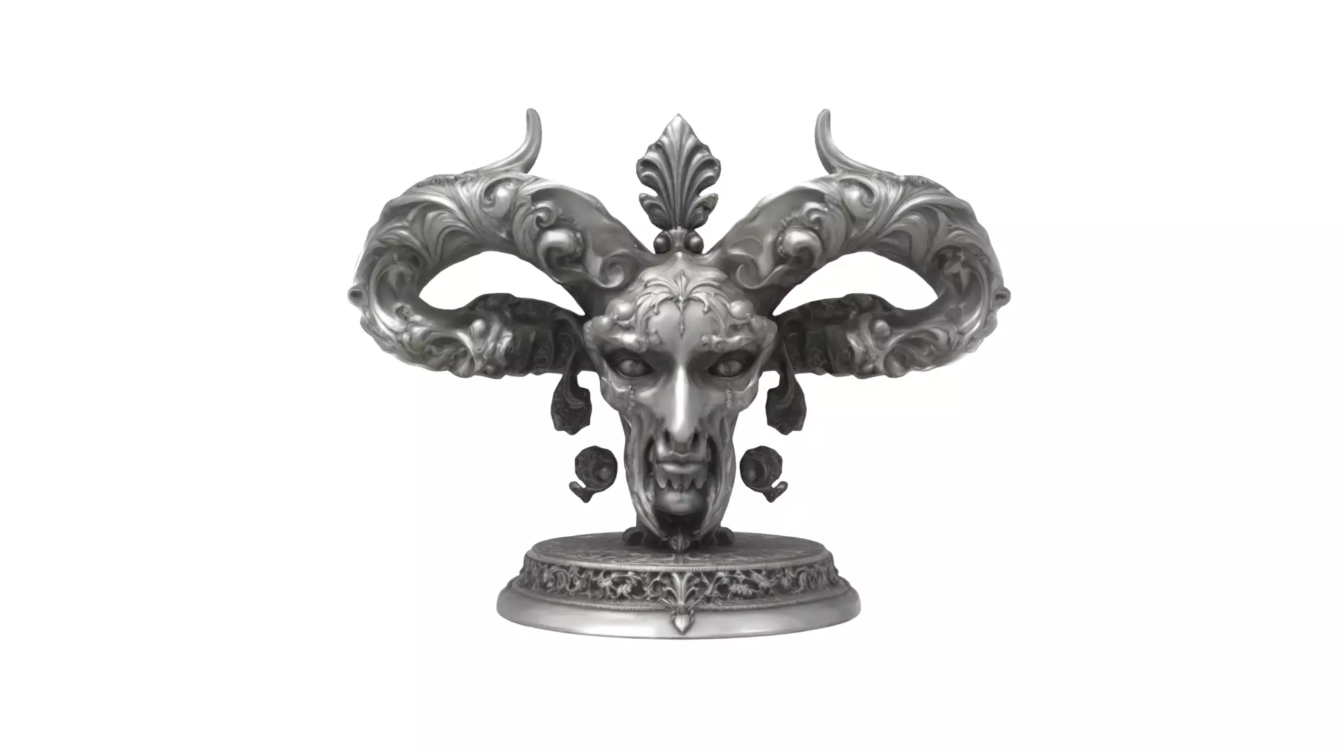 alien head statue Low-poly 3D model_0