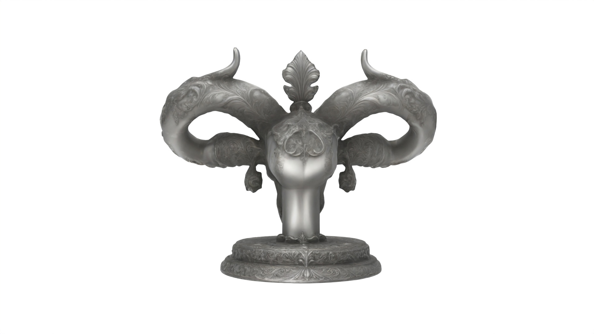 alien head statue Low-poly 3D model_4