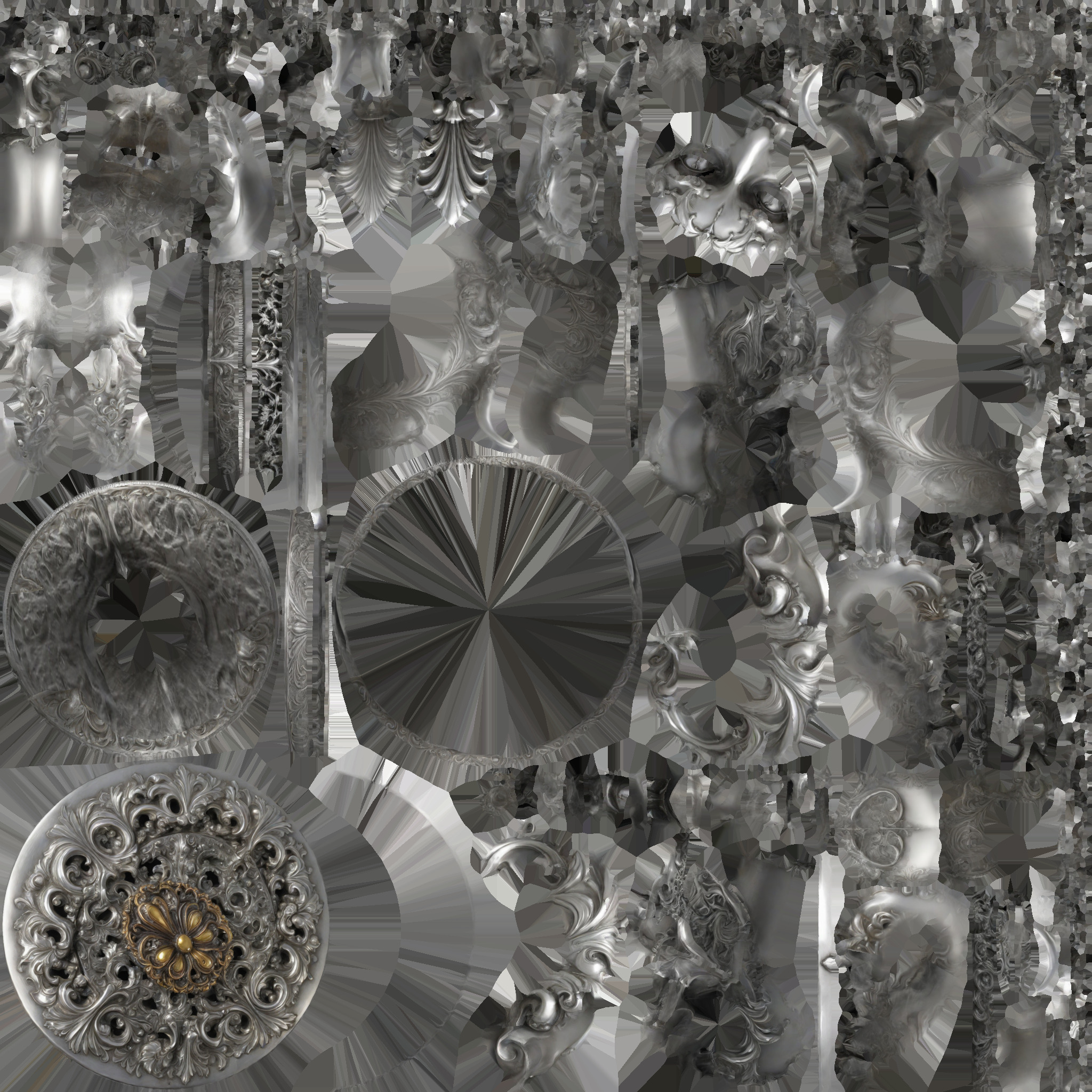 alien head statue Low-poly 3D model_7