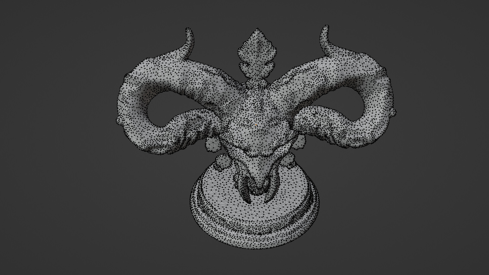 alien head statue Low-poly 3D model_5