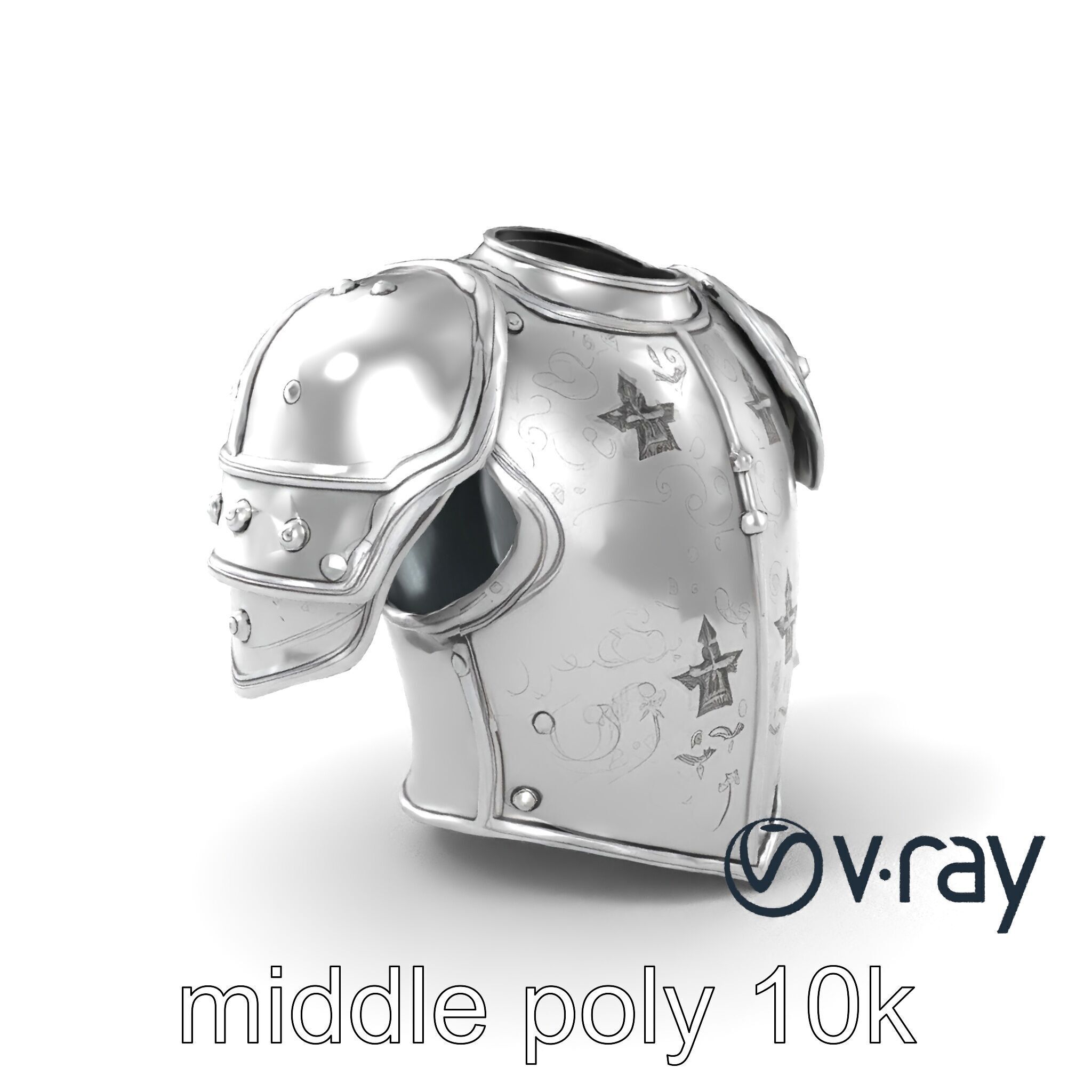 Legendary Paladin Armor Radiant Steel model pack Low-poly 3D model_3