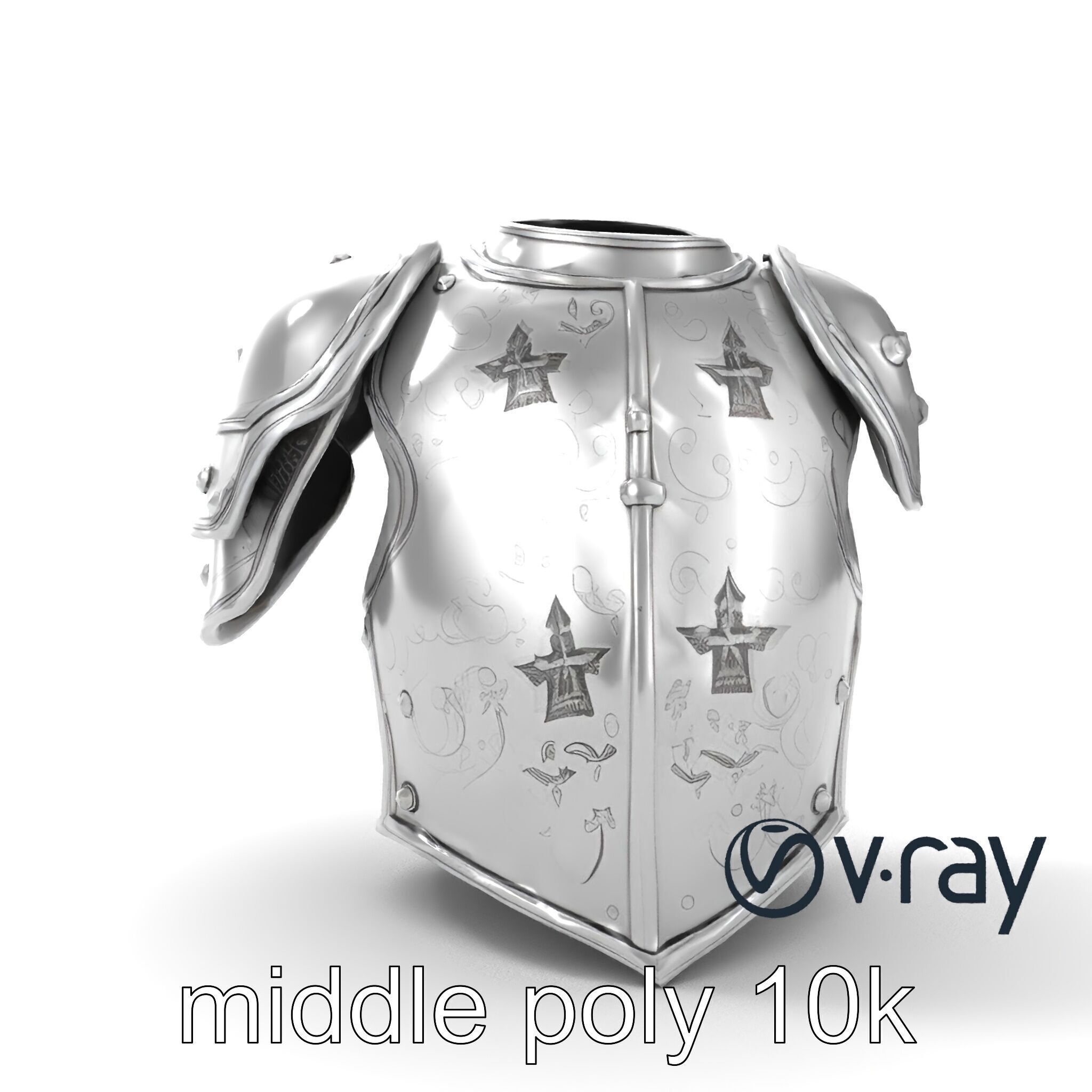Legendary Paladin Armor Radiant Steel model pack Low-poly 3D model_18