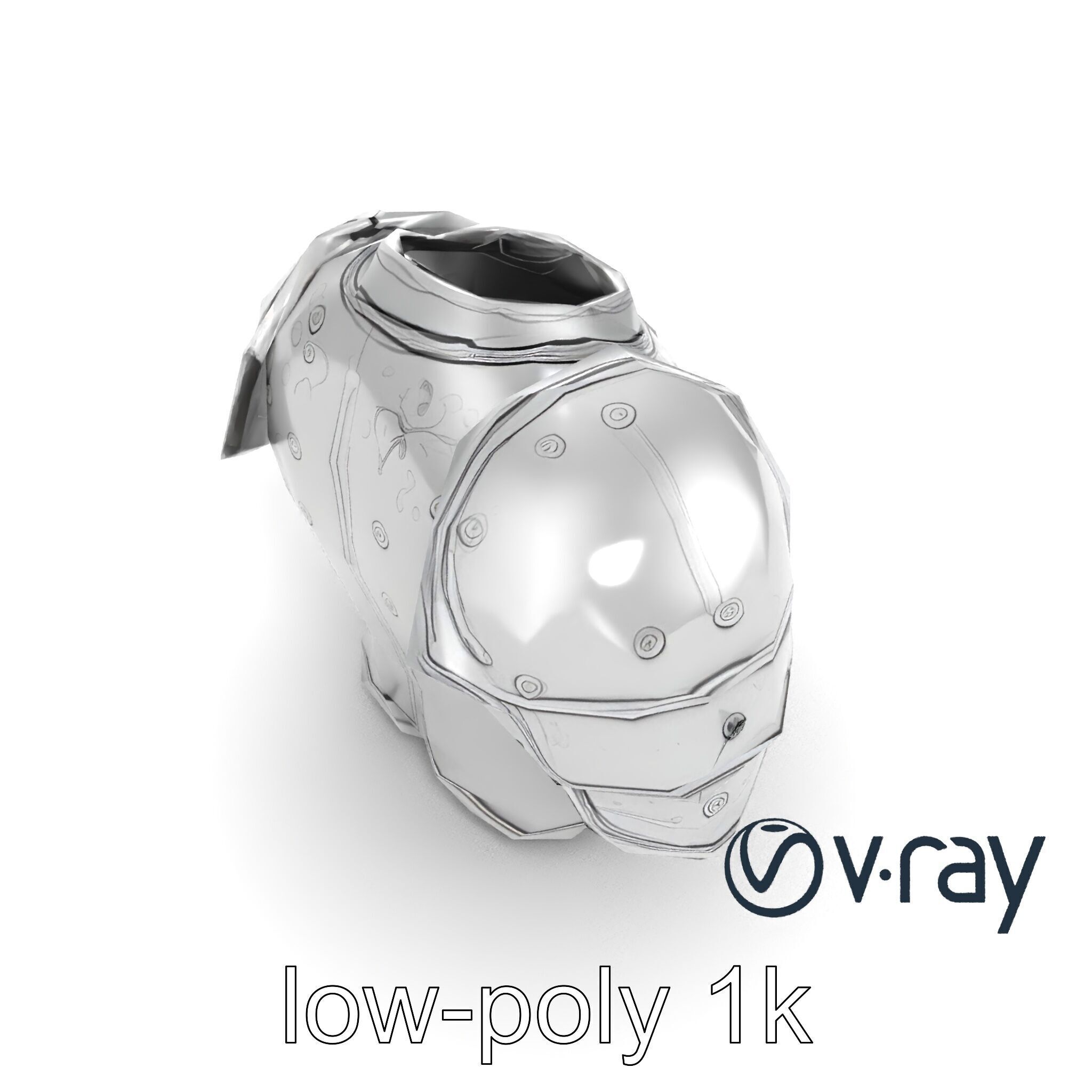 Legendary Paladin Armor Radiant Steel model pack Low-poly 3D model_10