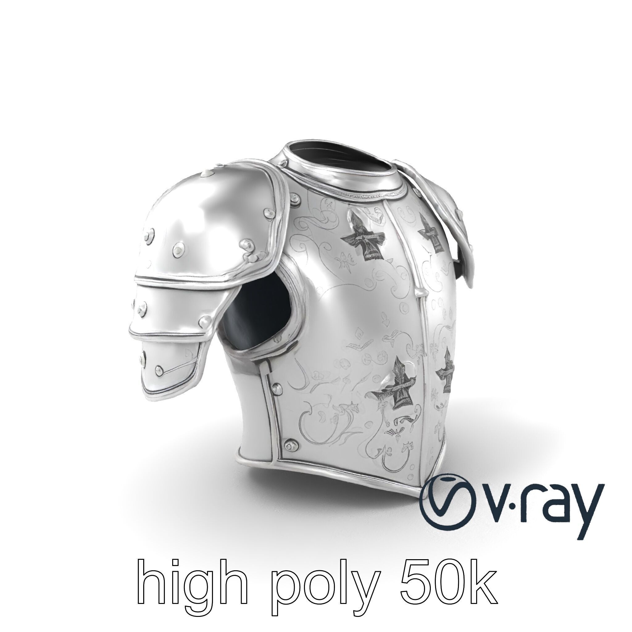 Legendary Paladin Armor Radiant Steel model pack Low-poly 3D model_5