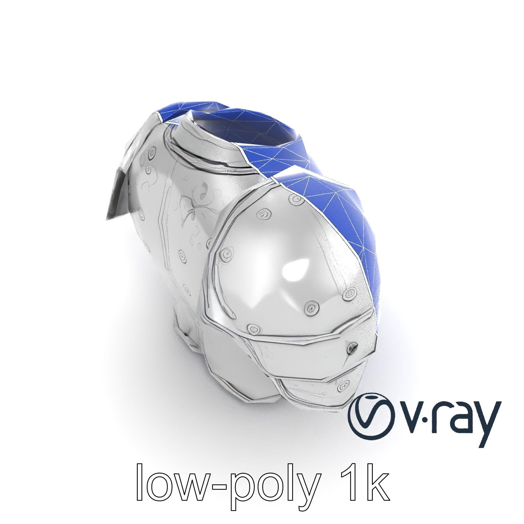 Legendary Paladin Armor Radiant Steel model pack Low-poly 3D model_25