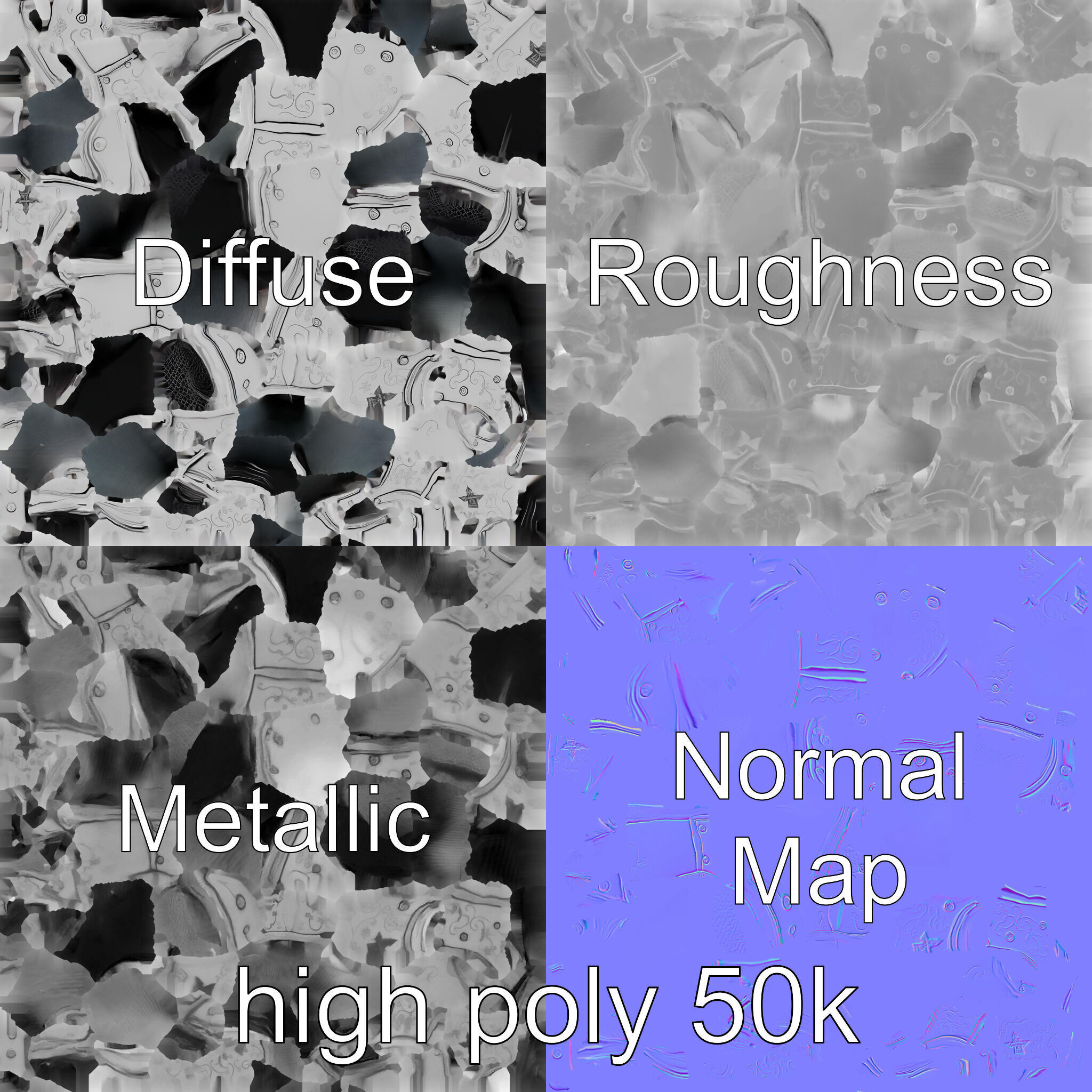 Legendary Paladin Armor Radiant Steel model pack Low-poly 3D model_2