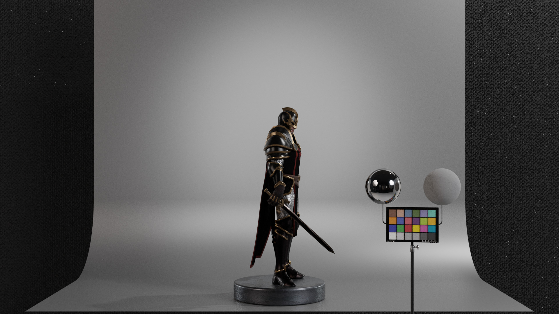 Black Knight Low-poly 3D model_10