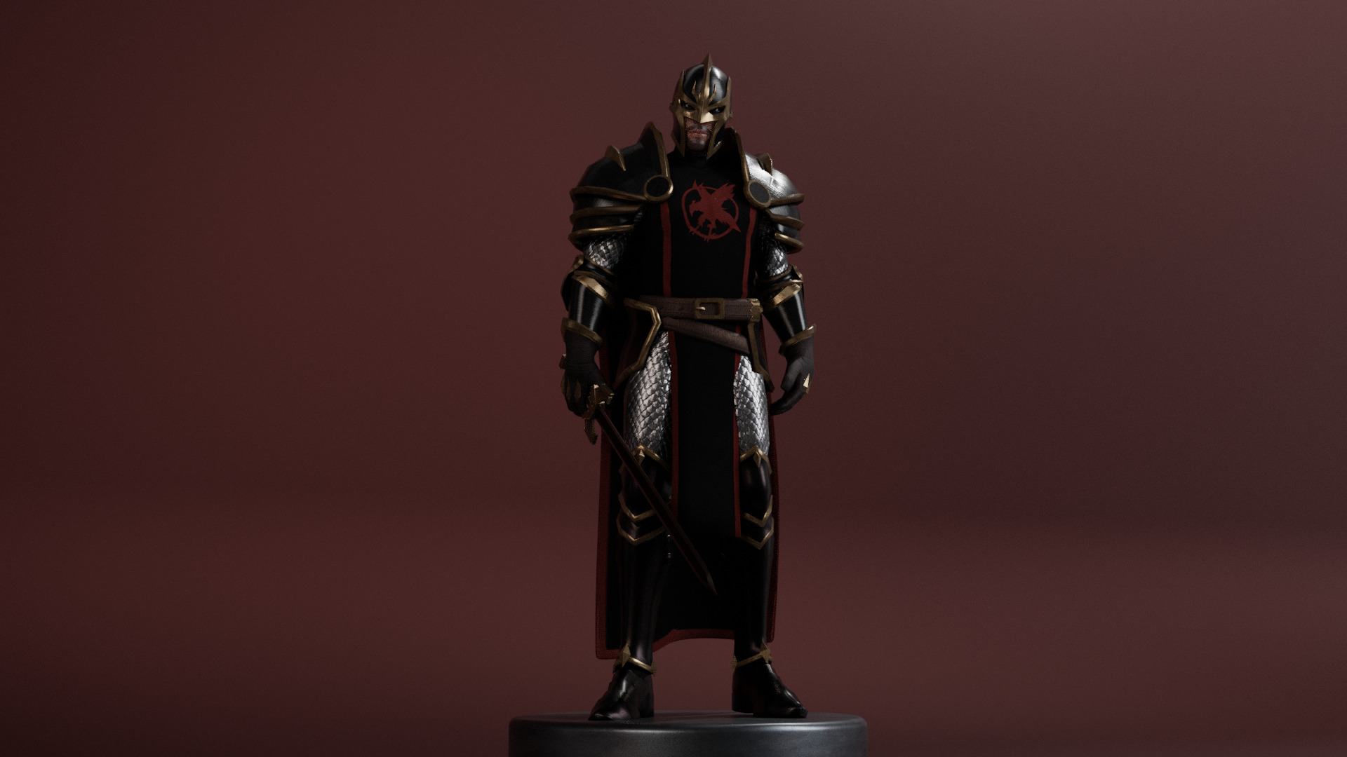 Black Knight Low-poly 3D model_17
