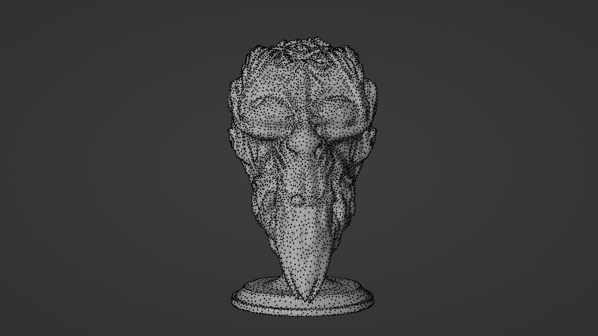 alien head statue 07 Low-poly 3D model_8