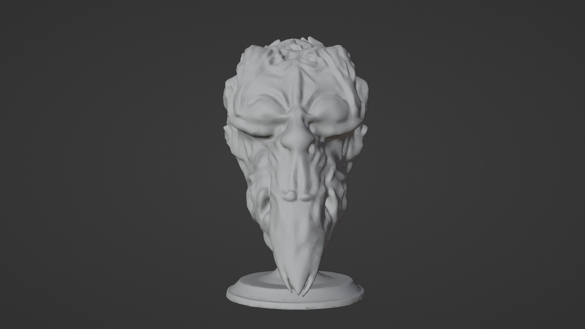 alien head statue 07 Low-poly 3D model_6