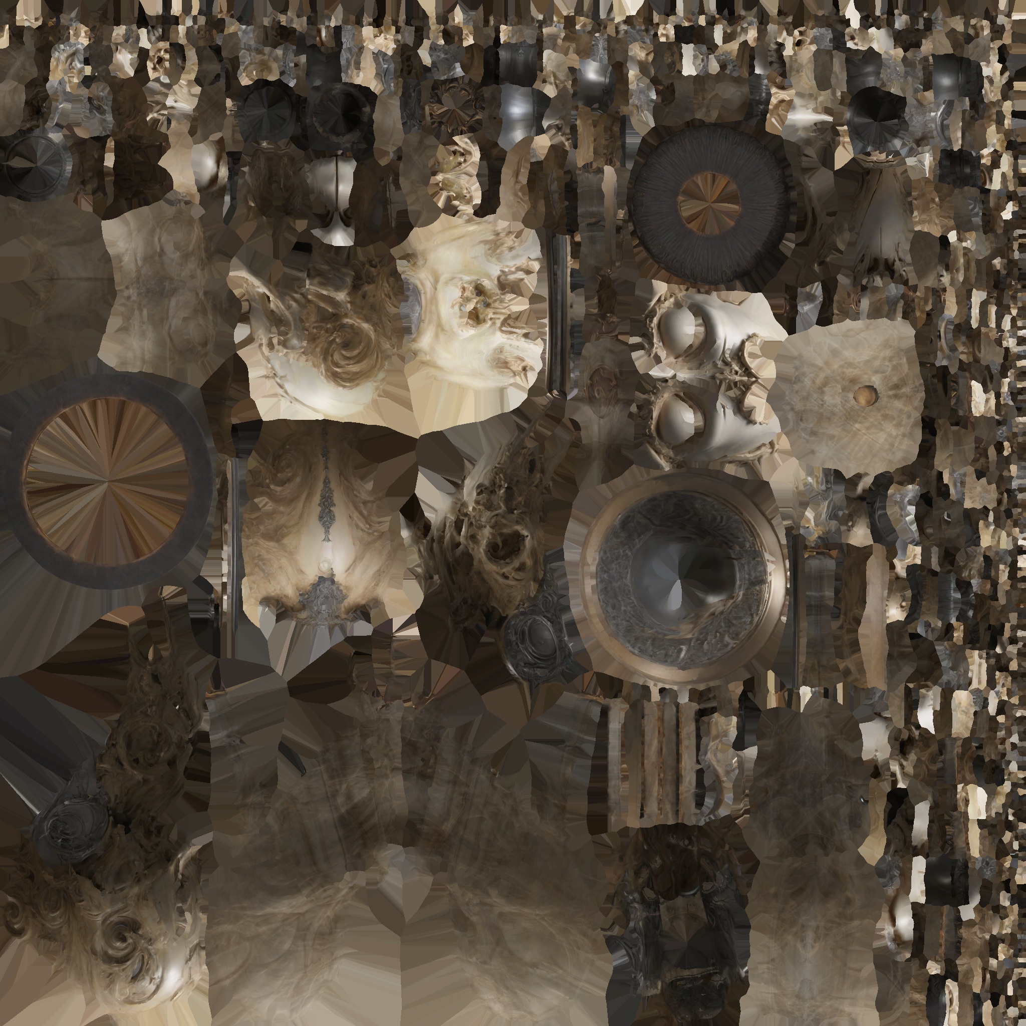 alien head statue 07 Low-poly 3D model_9