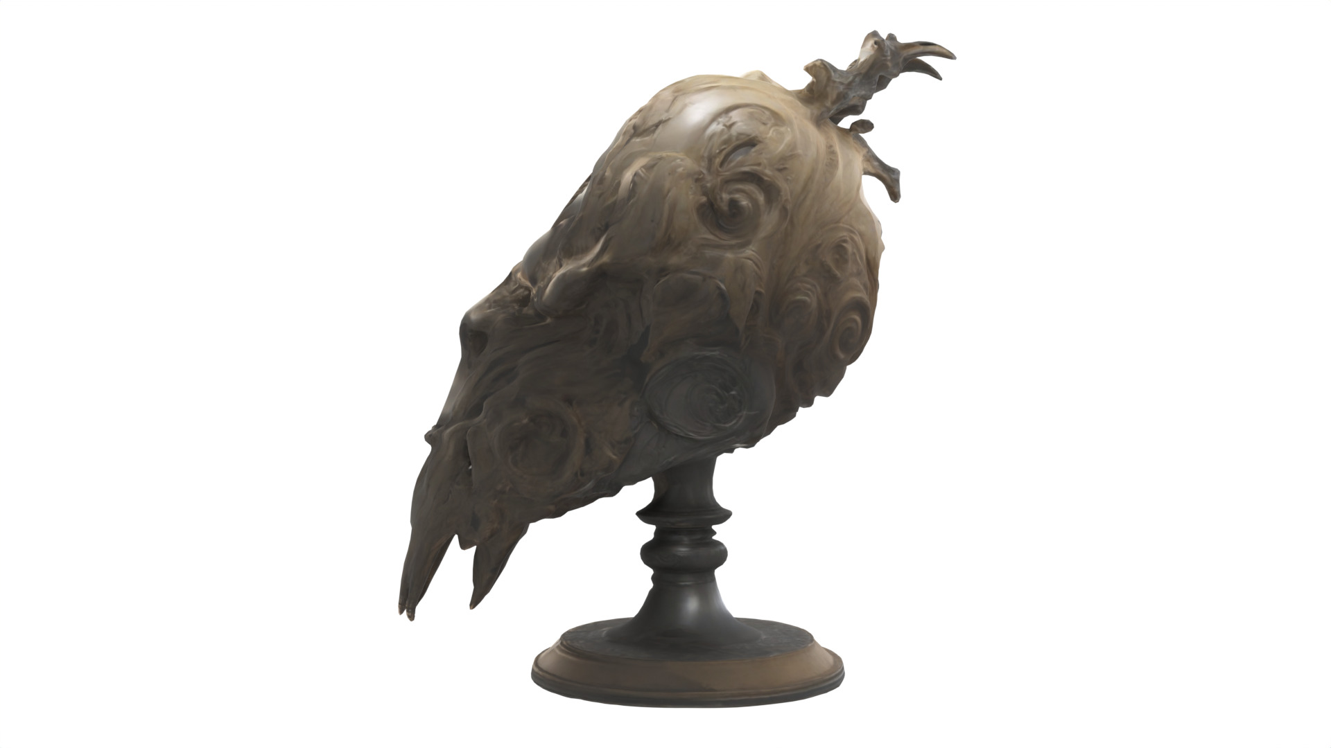 alien head statue 07 Low-poly 3D model_4