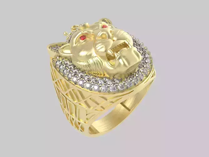 Lion Ring 3D-print model file-4 