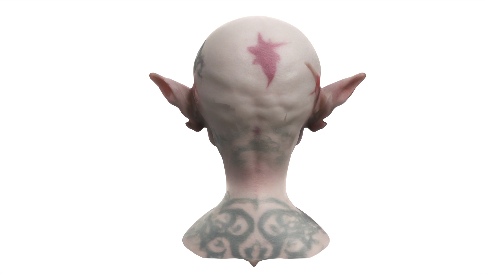 alien head Low-poly 3D model_5