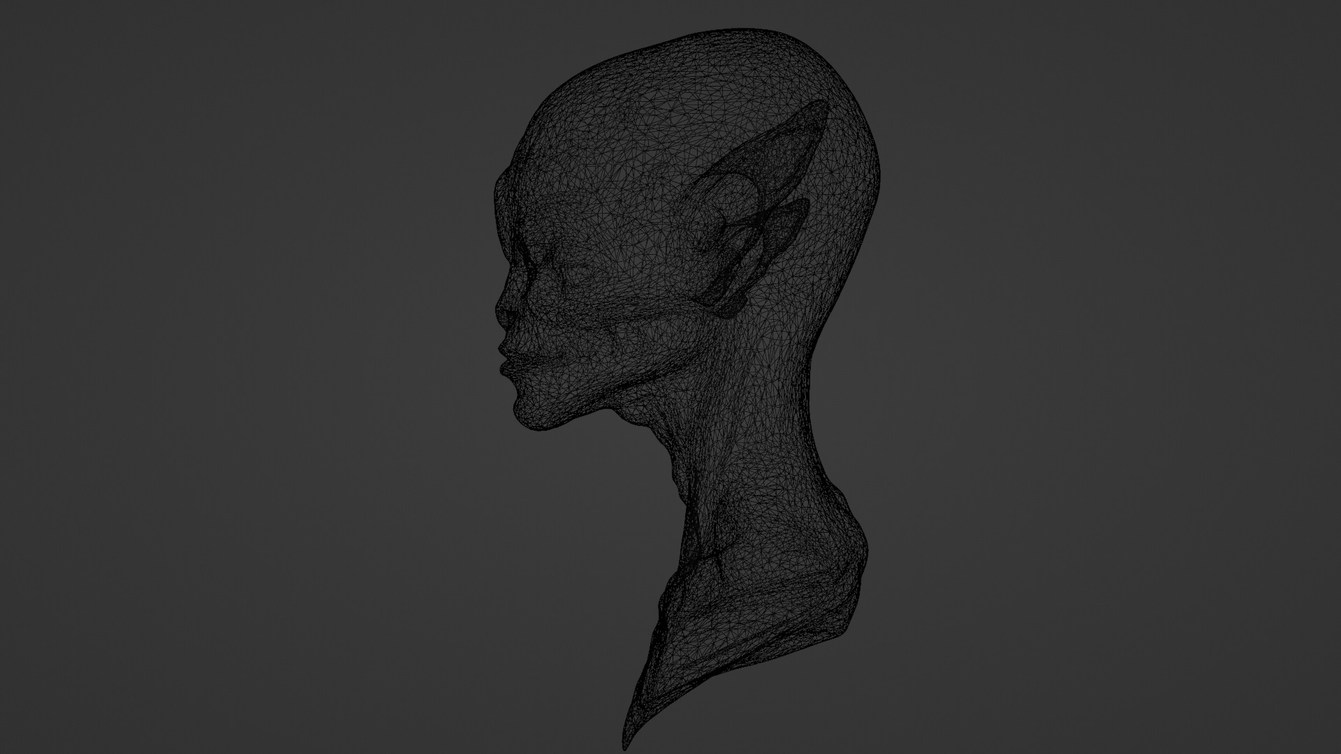 alien head Low-poly 3D model_8