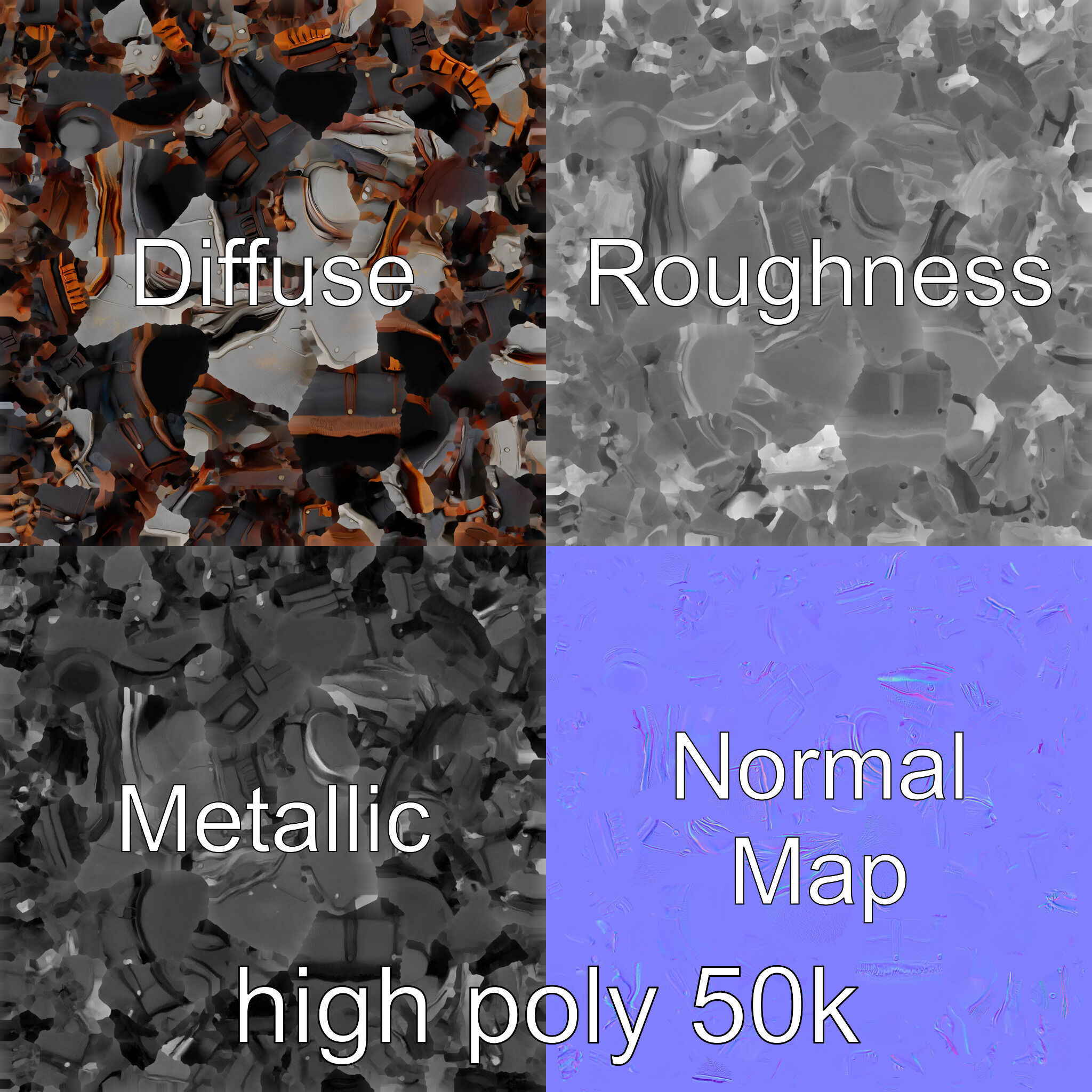 Nomadic Knight Armor Realistic model pack Low-poly 3D model_2