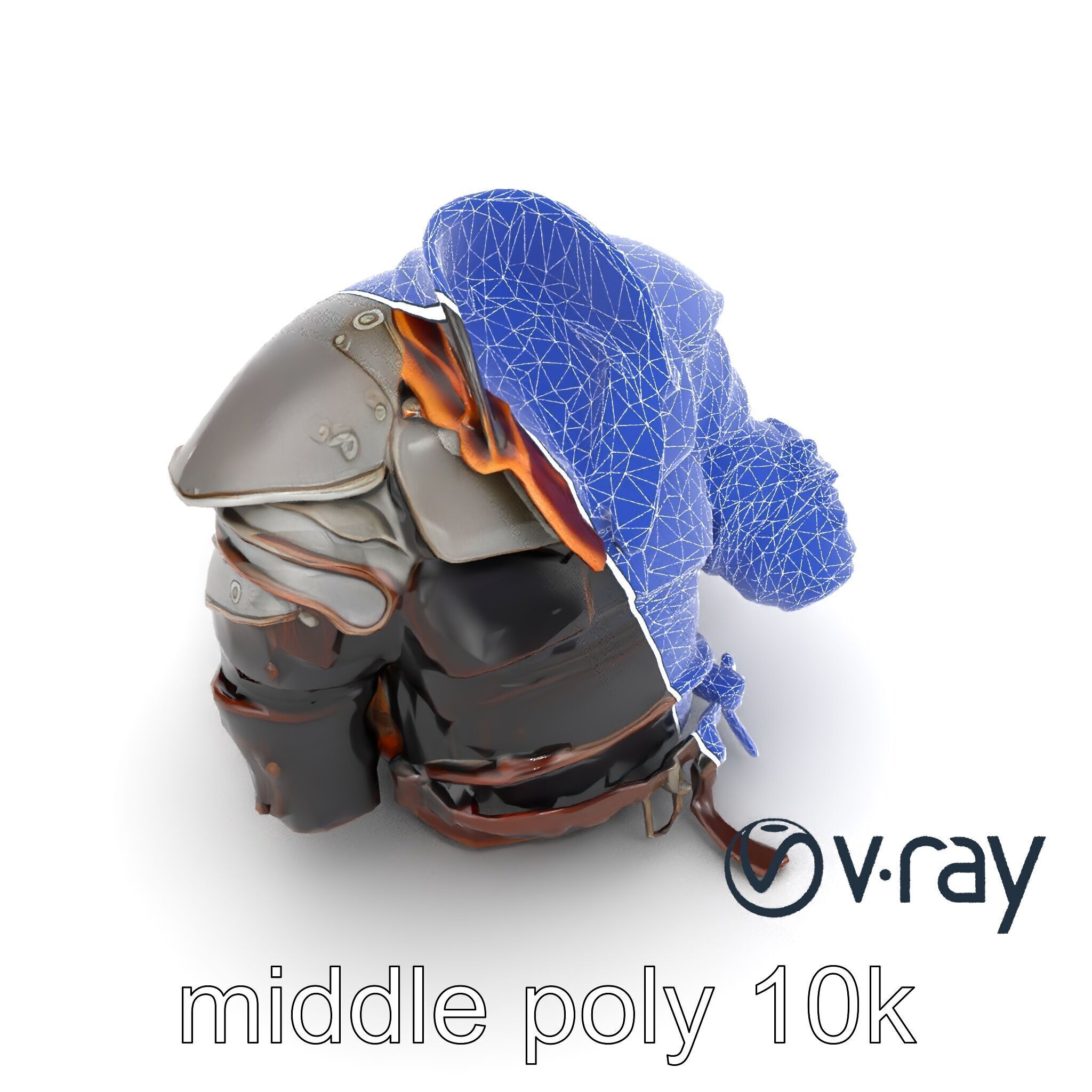 Nomadic Knight Armor Realistic model pack Low-poly 3D model_18