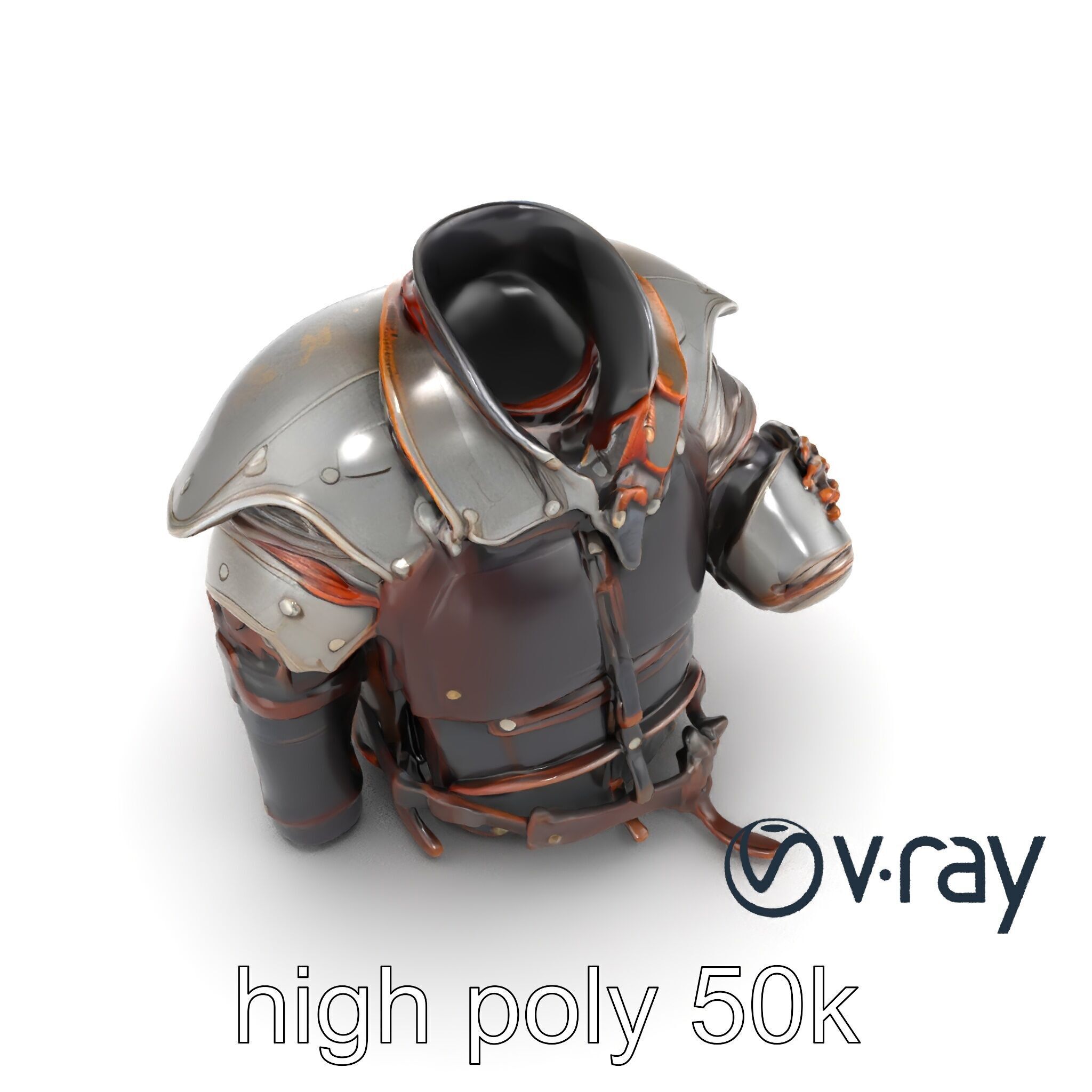 Nomadic Knight Armor Realistic model pack Low-poly 3D model_24