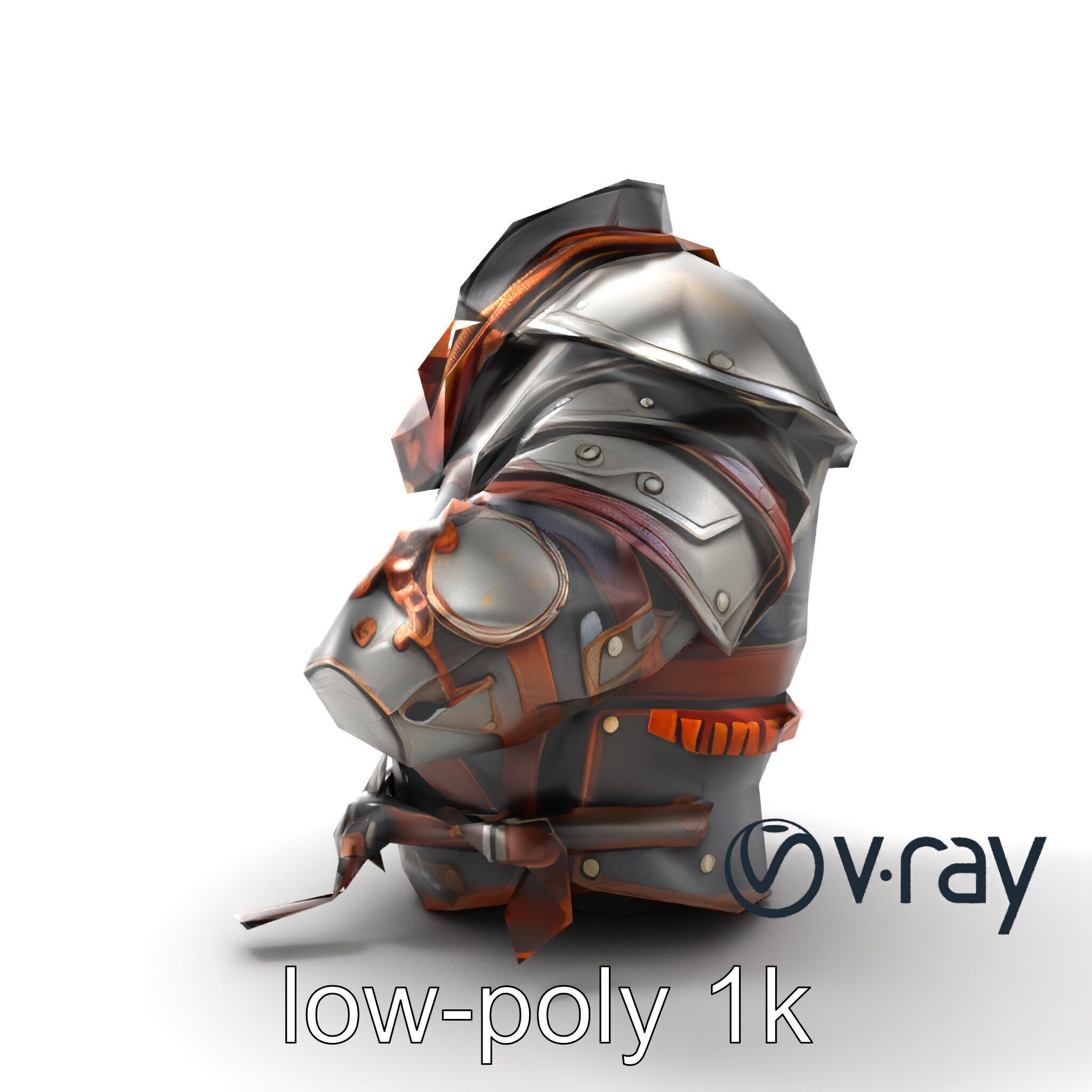 Nomadic Knight Armor Realistic model pack Low-poly 3D model_15