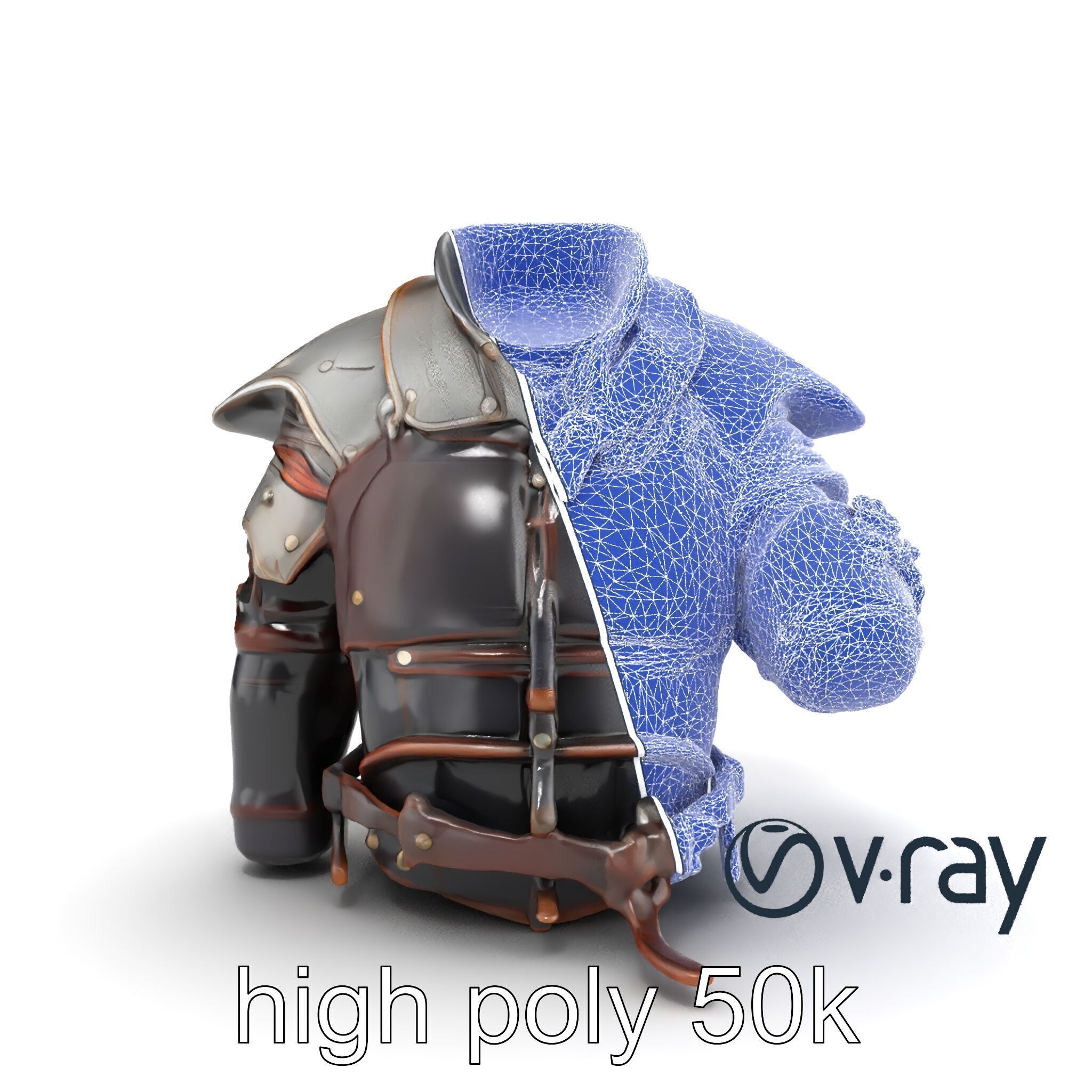 Nomadic Knight Armor Realistic model pack Low-poly 3D model_27